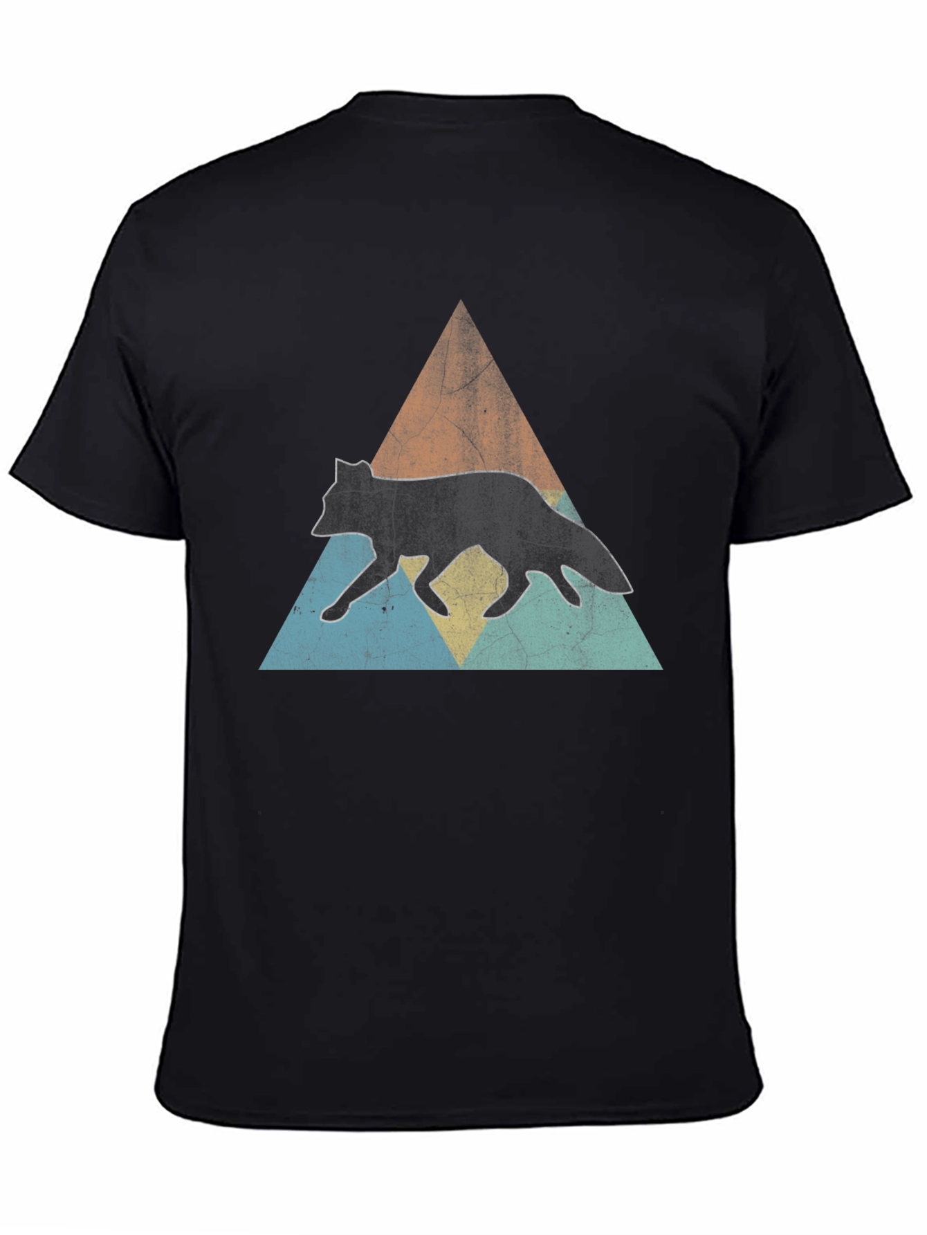 Retro Fox Graphic Tee - Black Casual T-Shirt