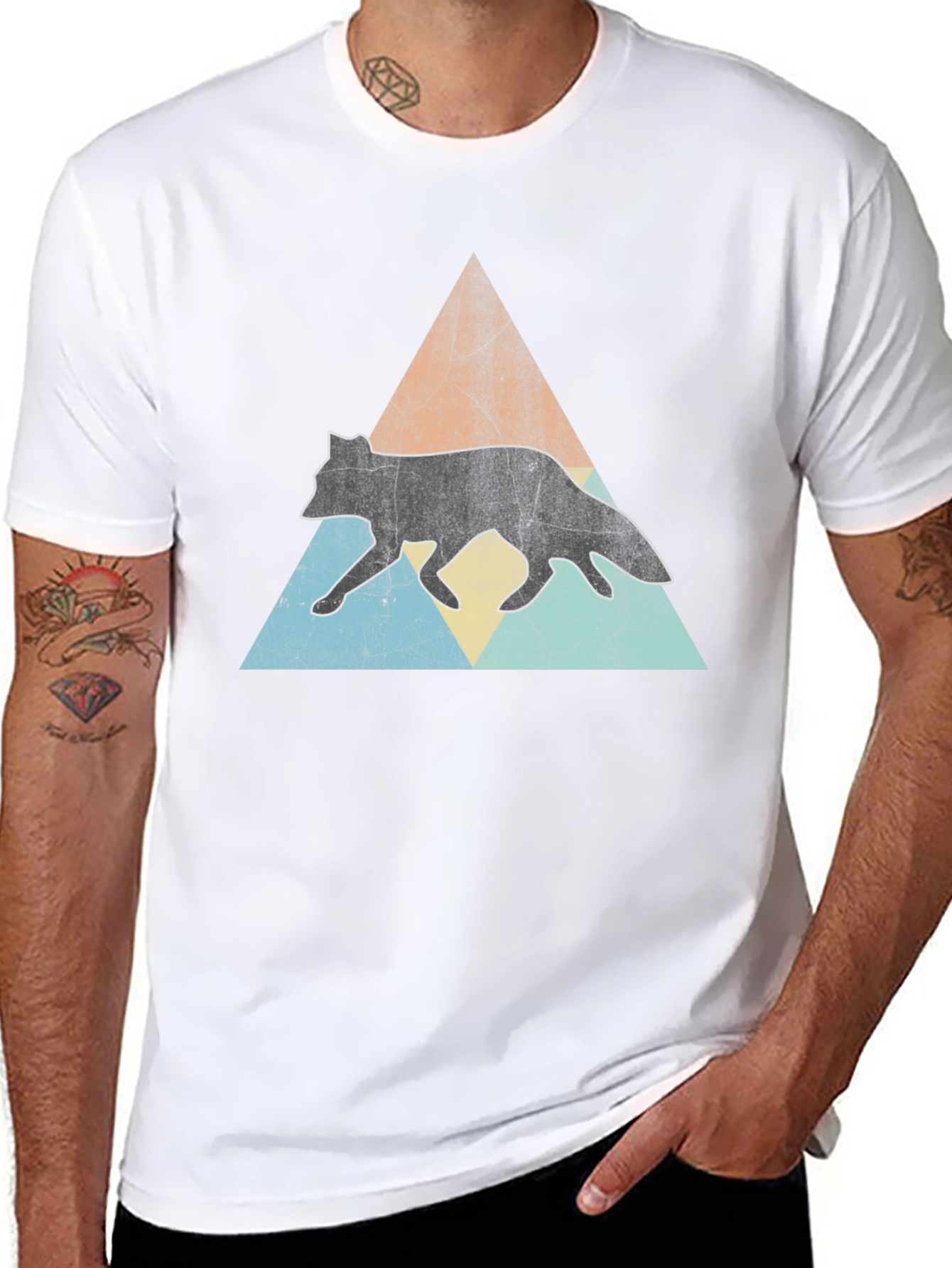 Retro Fox Graphic Tee - Black Casual T-Shirt
