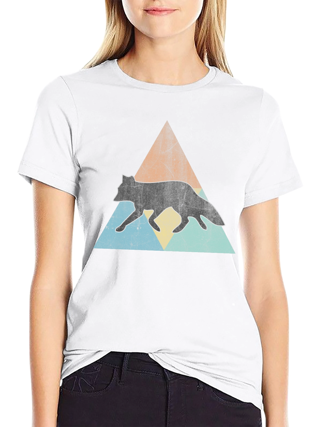 Retro Fox Graphic Tee - Black Casual T-Shirt