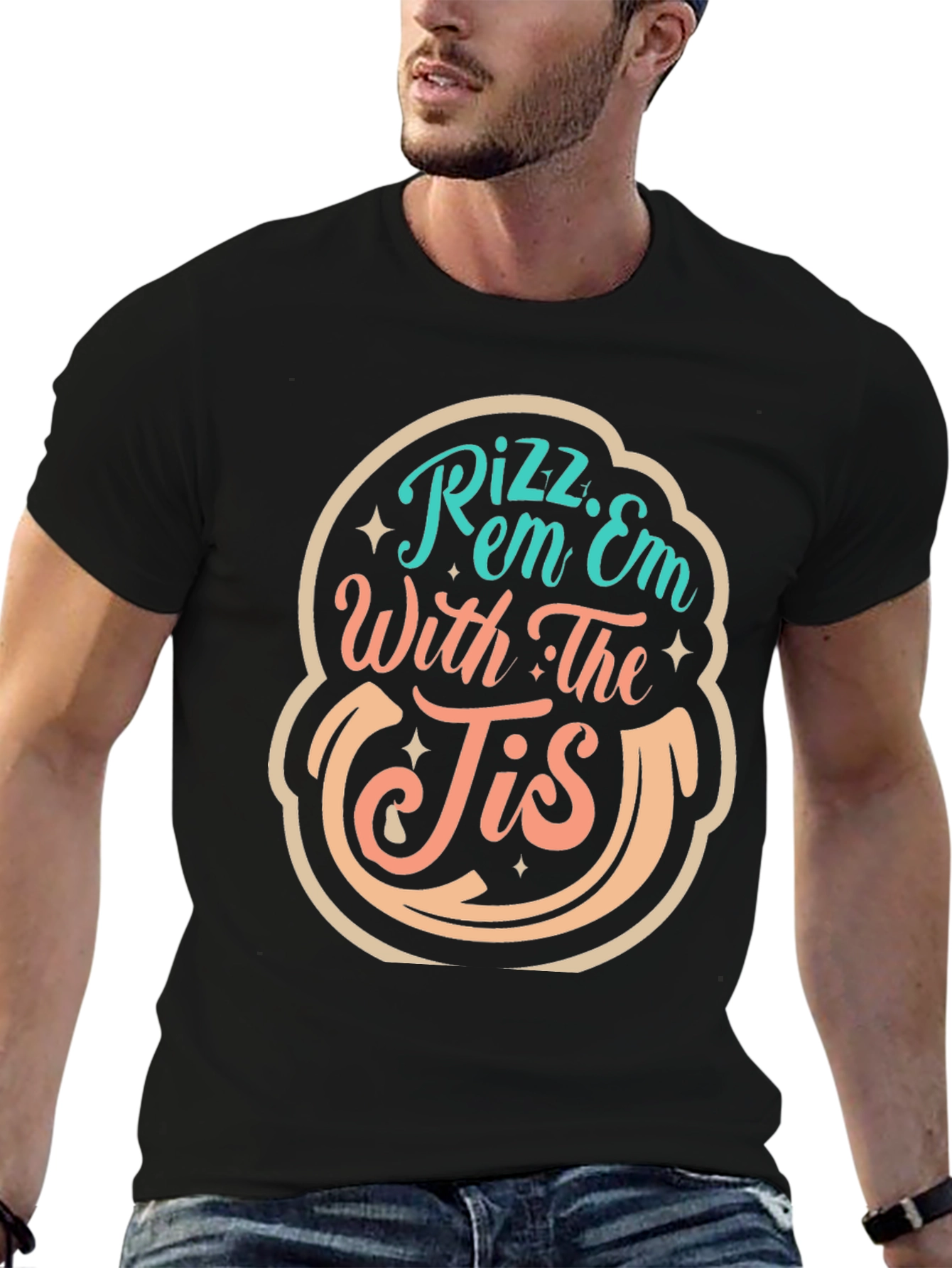 Rizz Em With The Tis Black Graphic Tee