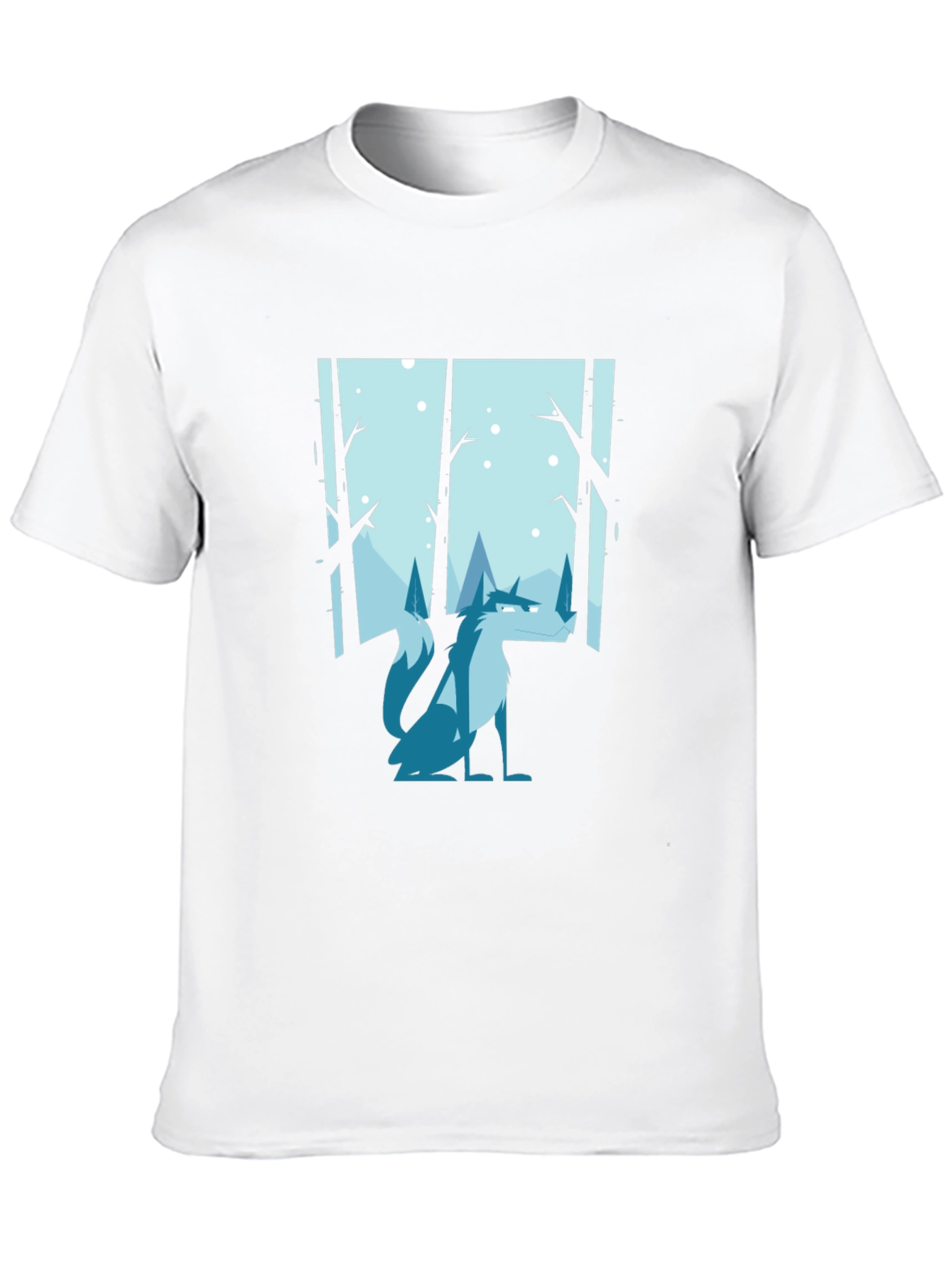 Wolf Winter Scene Graphic Tee - Black