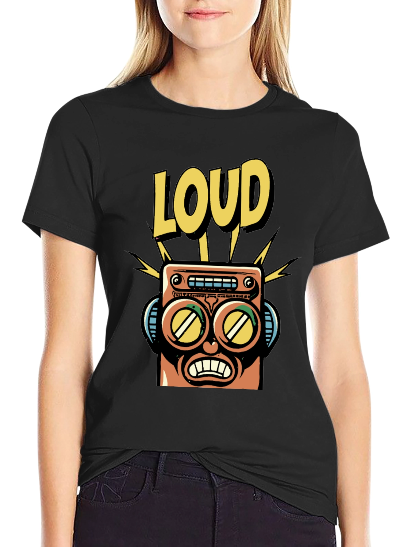 LOUD Robot Graphic Tee - Retro Style