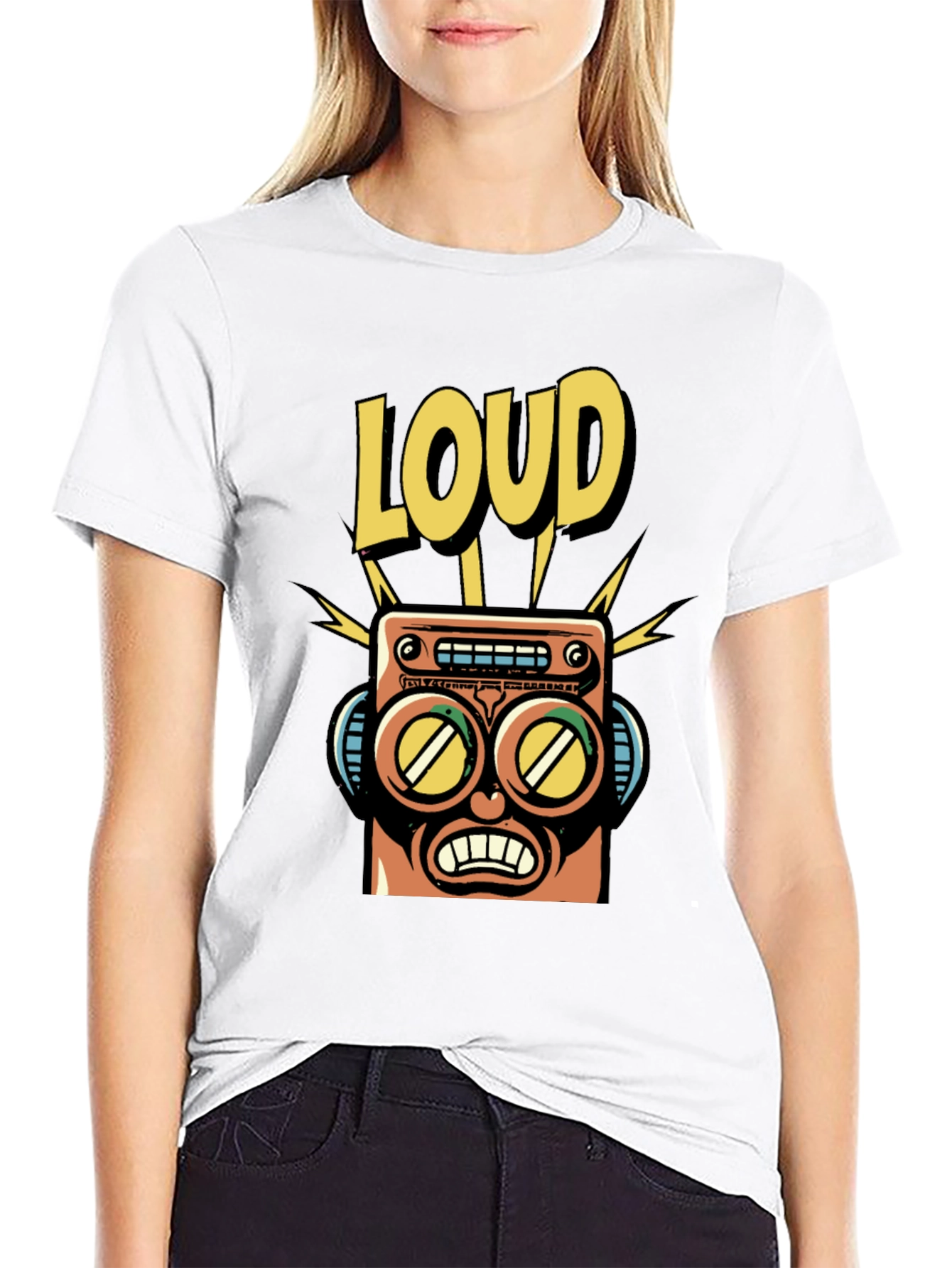 LOUD Robot Graphic Tee - Retro Style