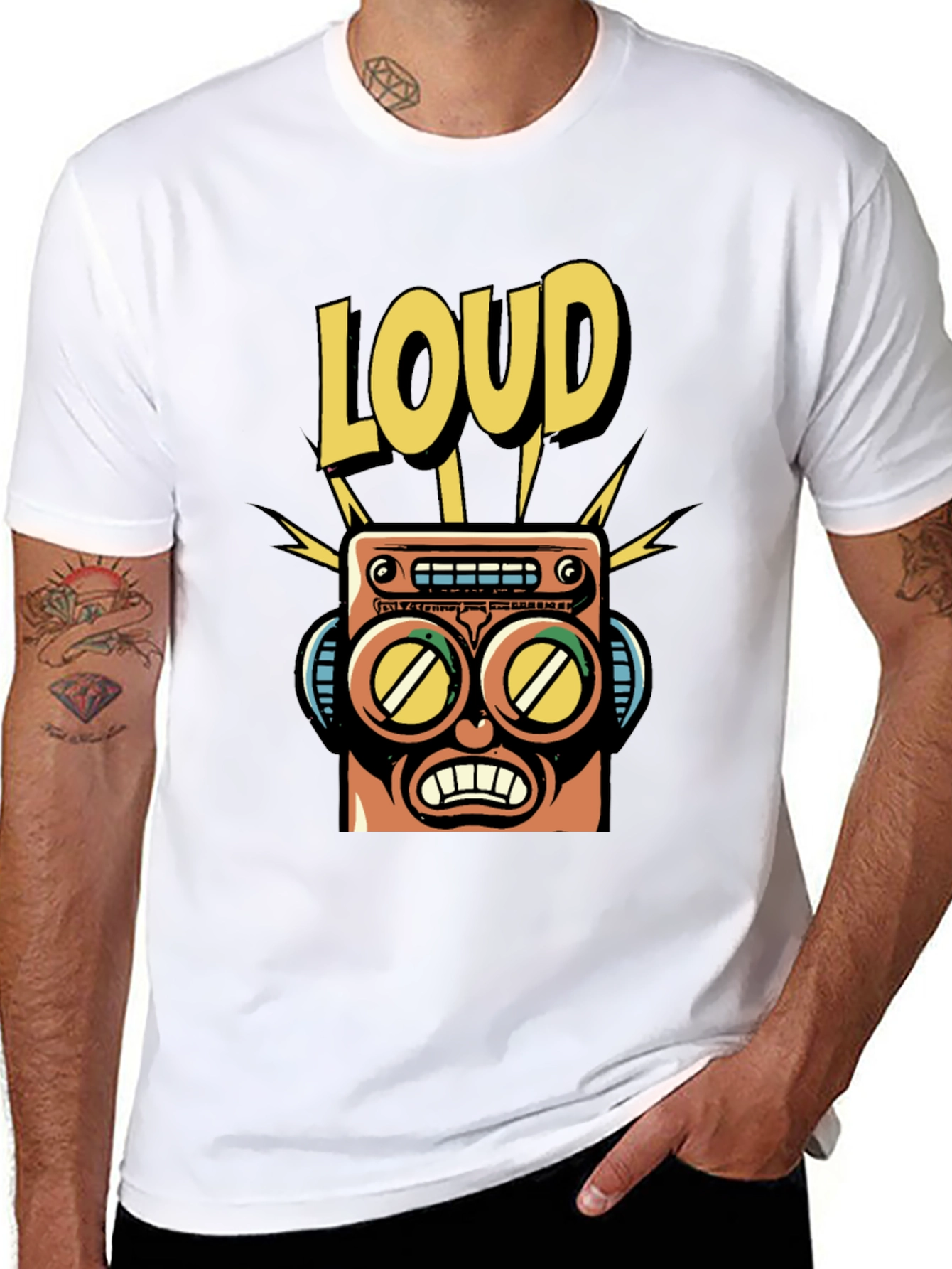 LOUD Robot Graphic Tee - Retro Style