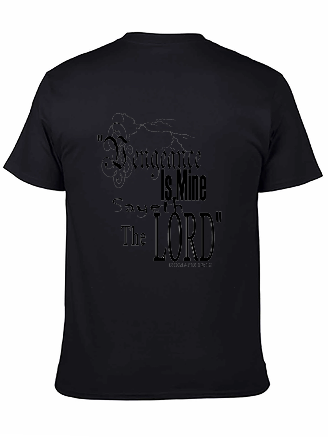 Vengeance is Mine Graphic Tee - Premium Black T-Shirt