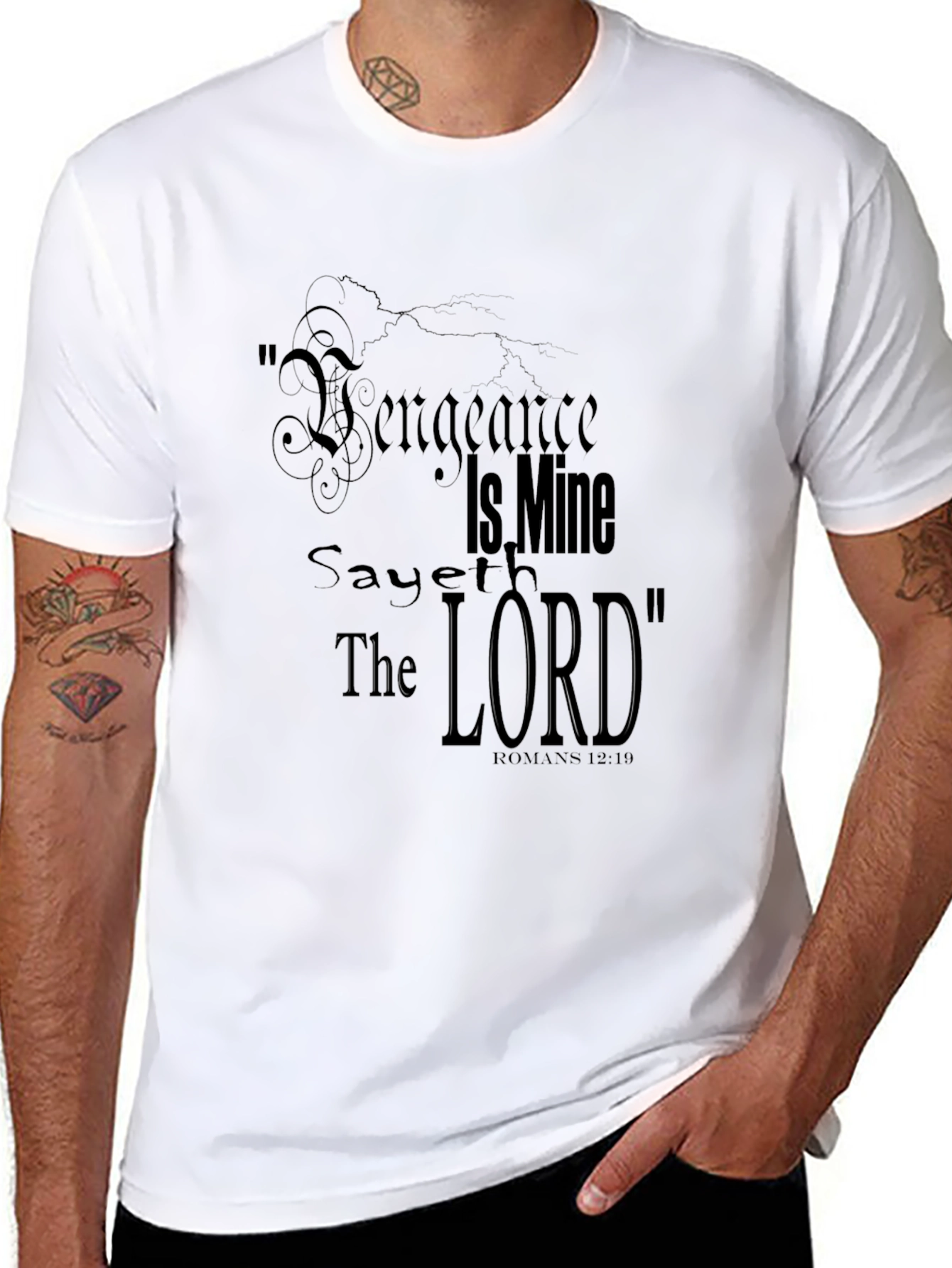 Vengeance is Mine Graphic Tee - Premium Black T-Shirt