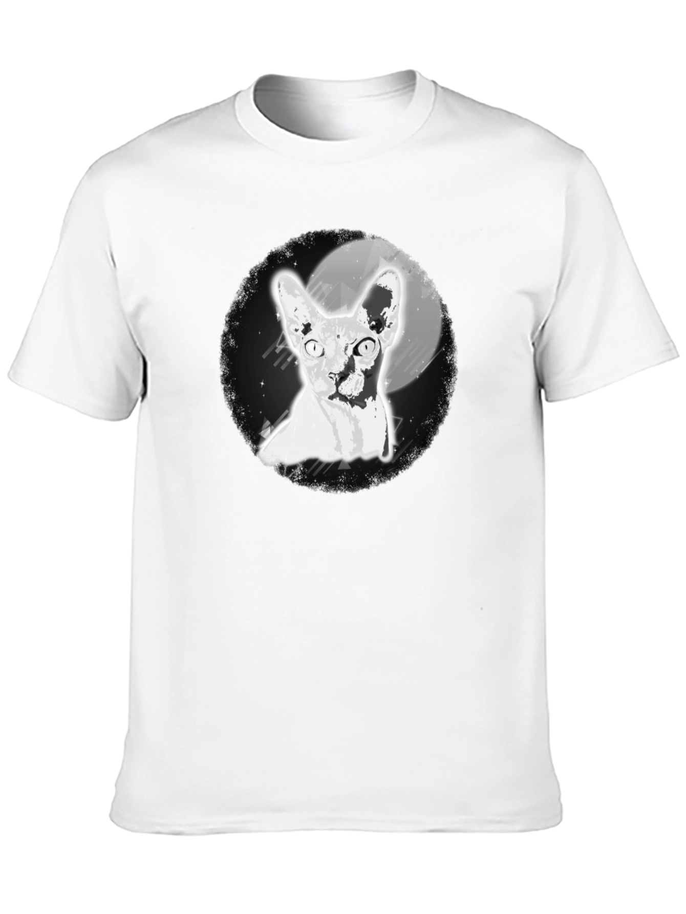 Sphynx Cat Moon Graphic T-Shirt