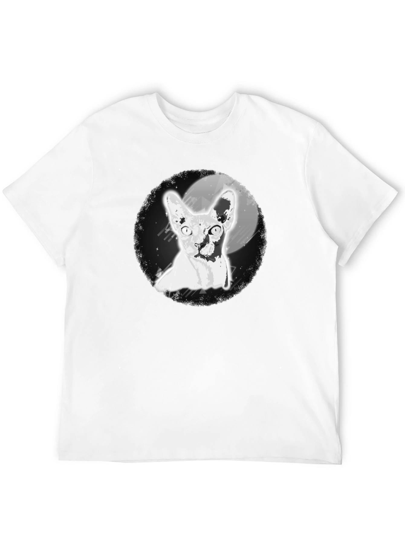 Sphynx Cat Moon Graphic T-Shirt
