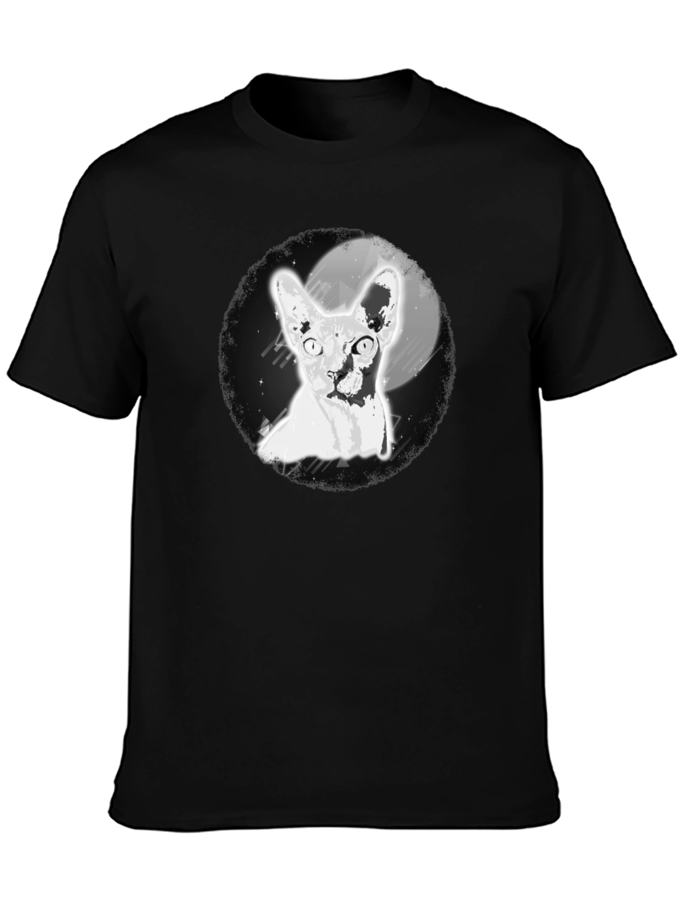 Sphynx Cat Moon Graphic T-Shirt
