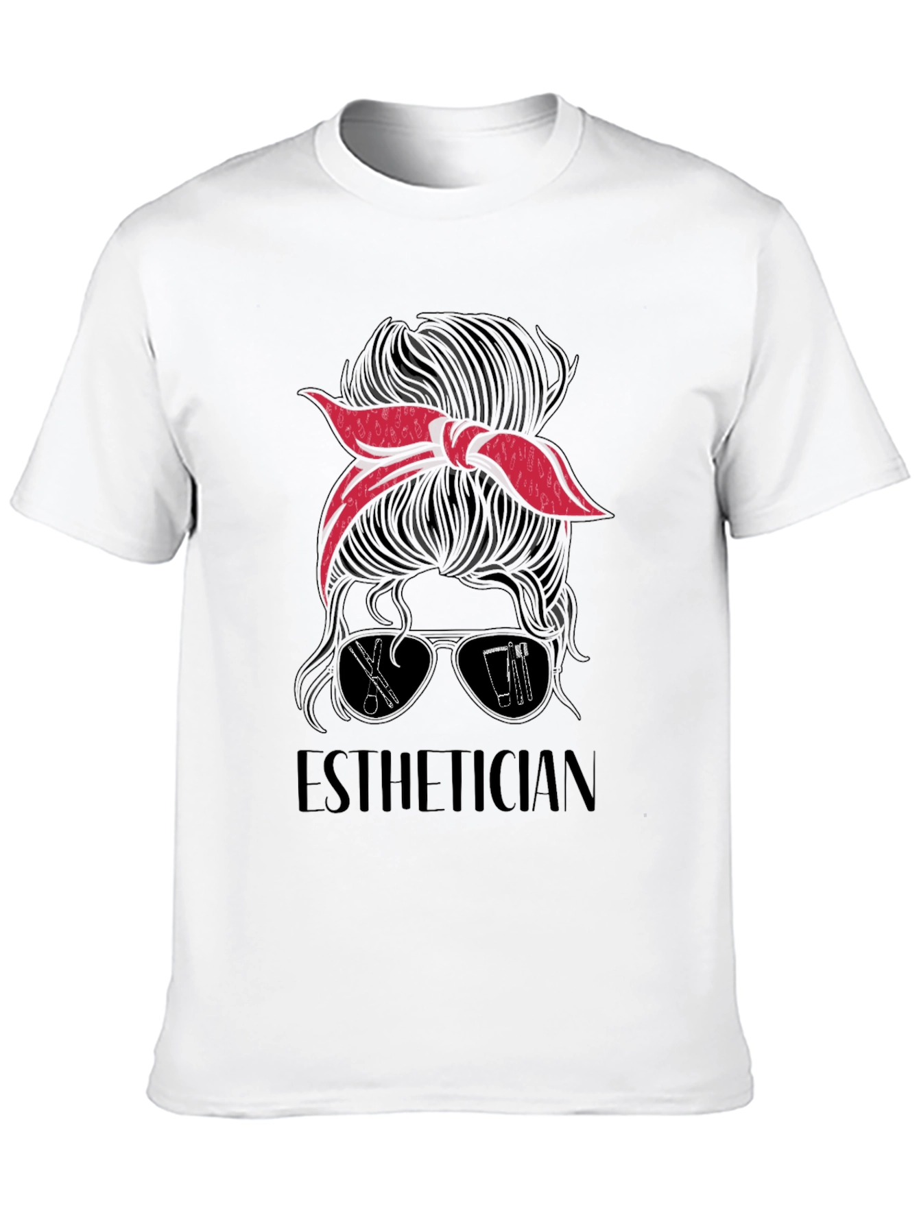 Esthetician Messy Bun Graphic Tee - Salon & Beauty