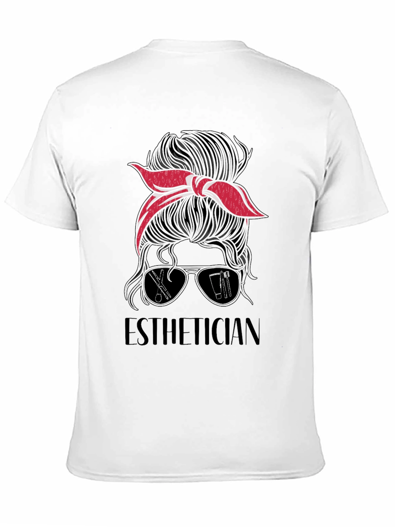 Esthetician Messy Bun Graphic Tee - Salon & Beauty