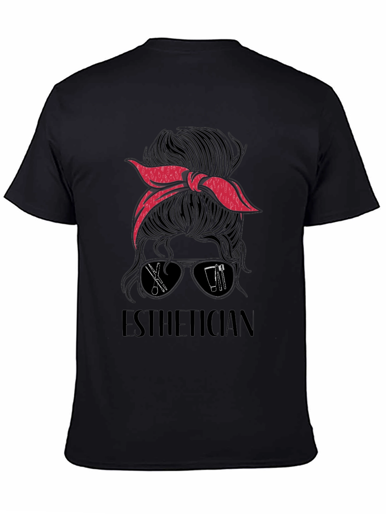 Esthetician Messy Bun Graphic Tee - Salon & Beauty