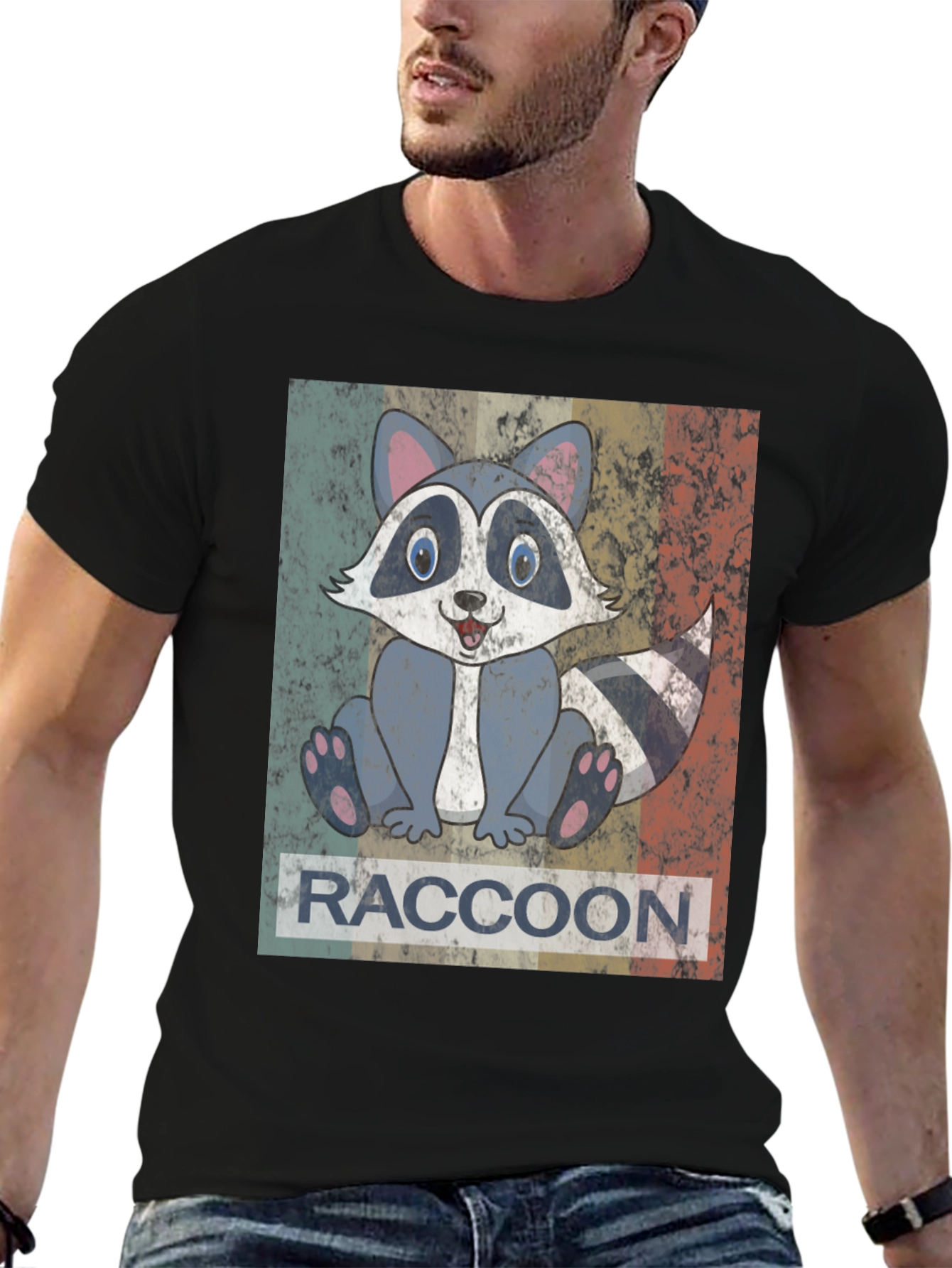 Retro Raccoon Graphic Tee - Unisex Soft Cotton