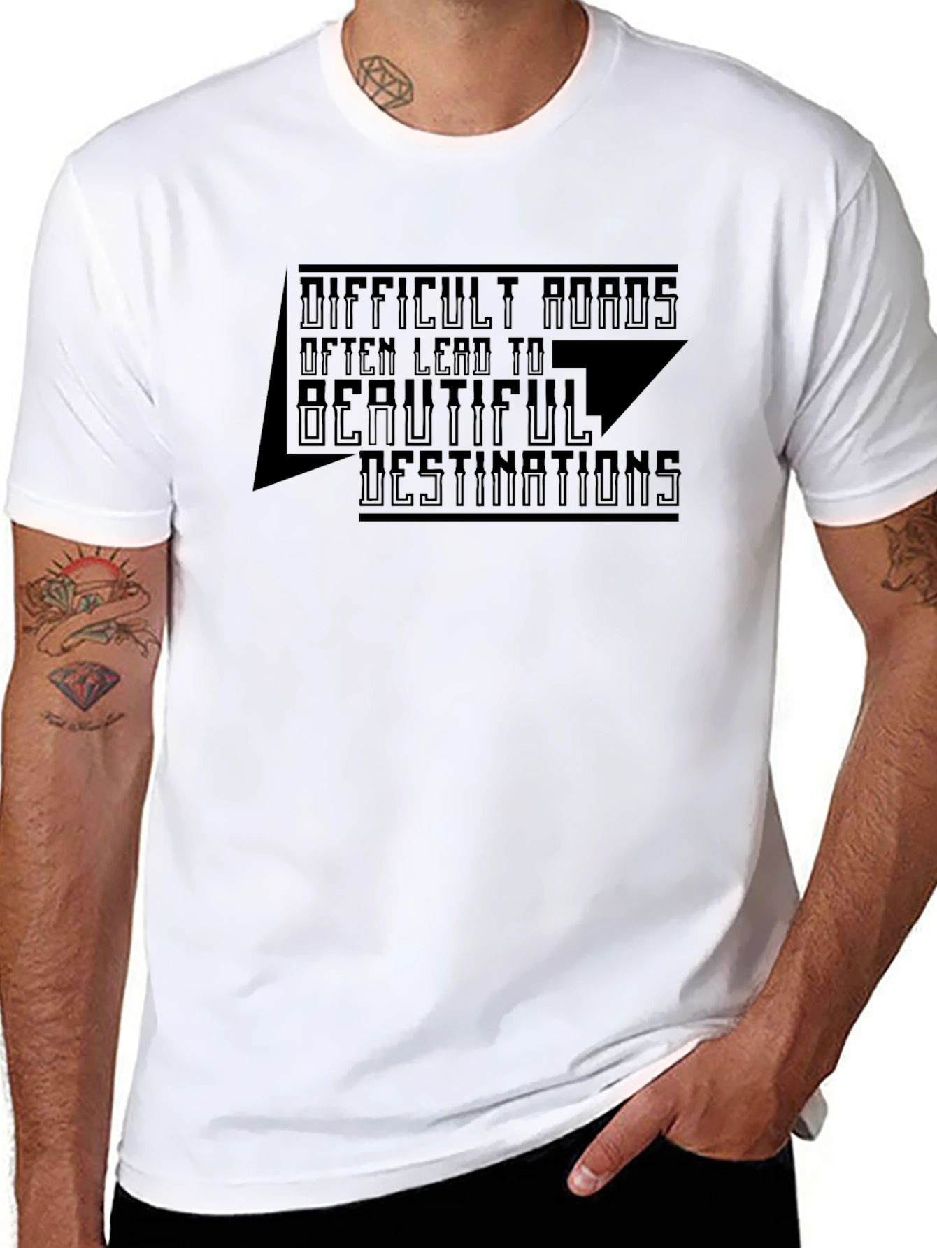 Inspirational Graphic Tee - Difficult Roads Destination