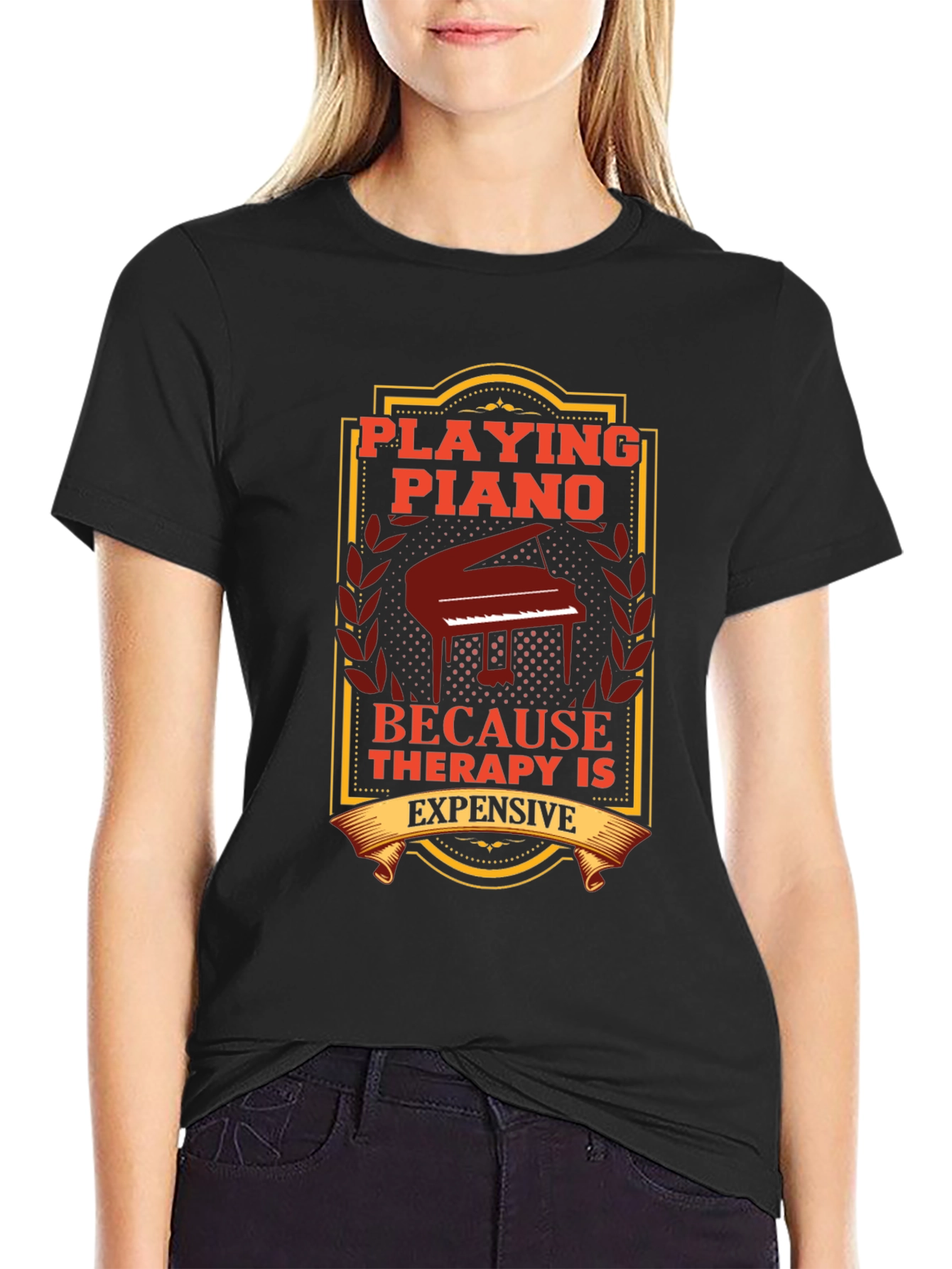 Piano Therapy T-Shirt: Musician Gift
