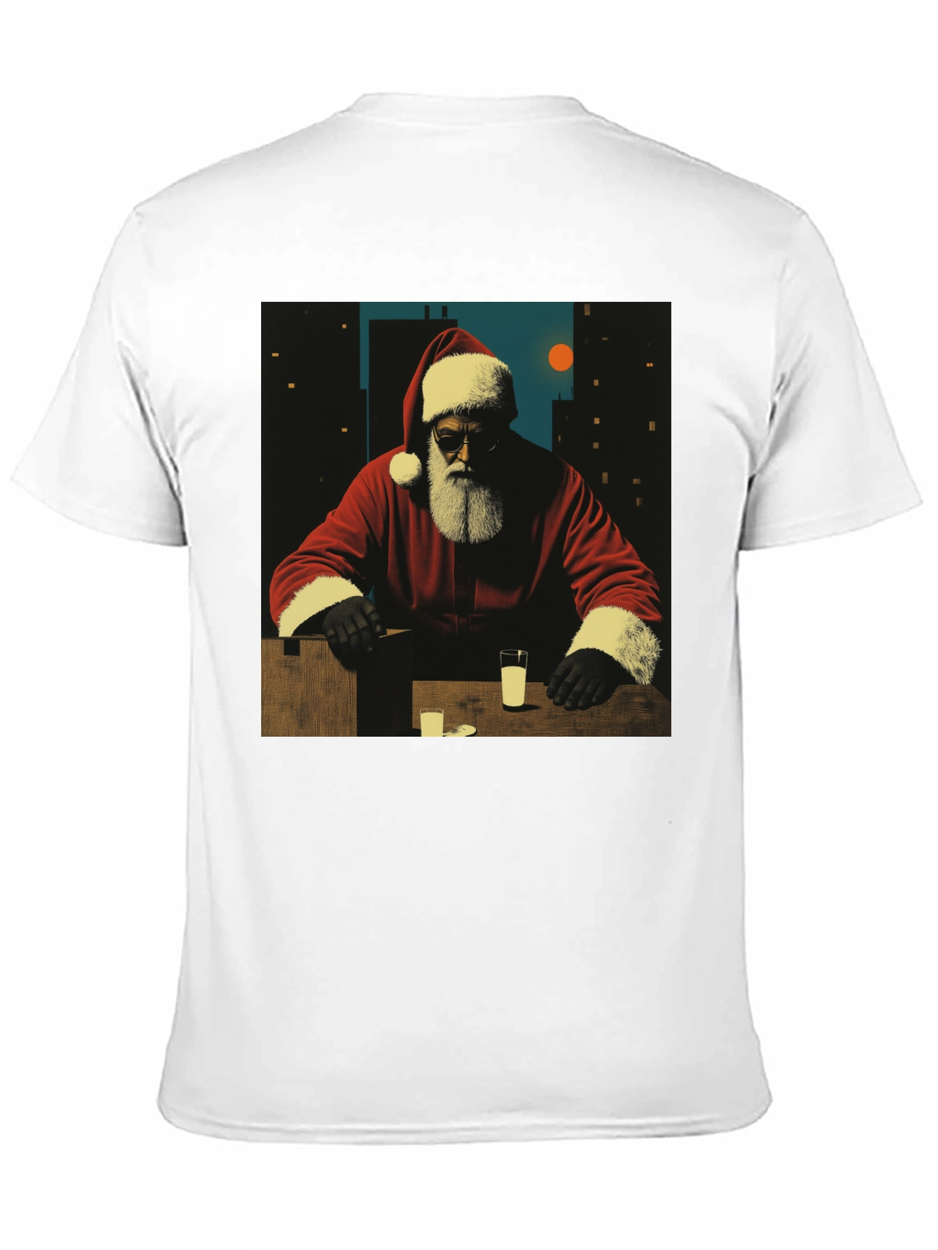 Cool Santa Graphic Tee - Black Cotton Blend
