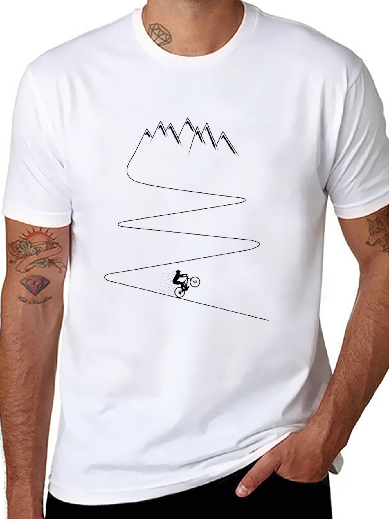Mountain Biking T-Shirt - Black - Outdoor Adventure