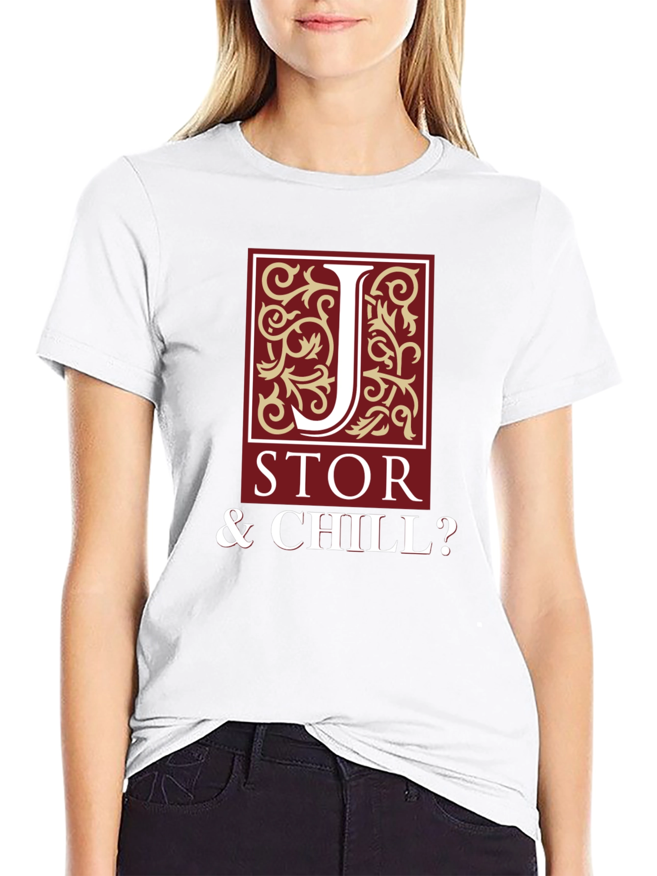 JSTOR & Chill? Mens Black Graphic T-Shirt