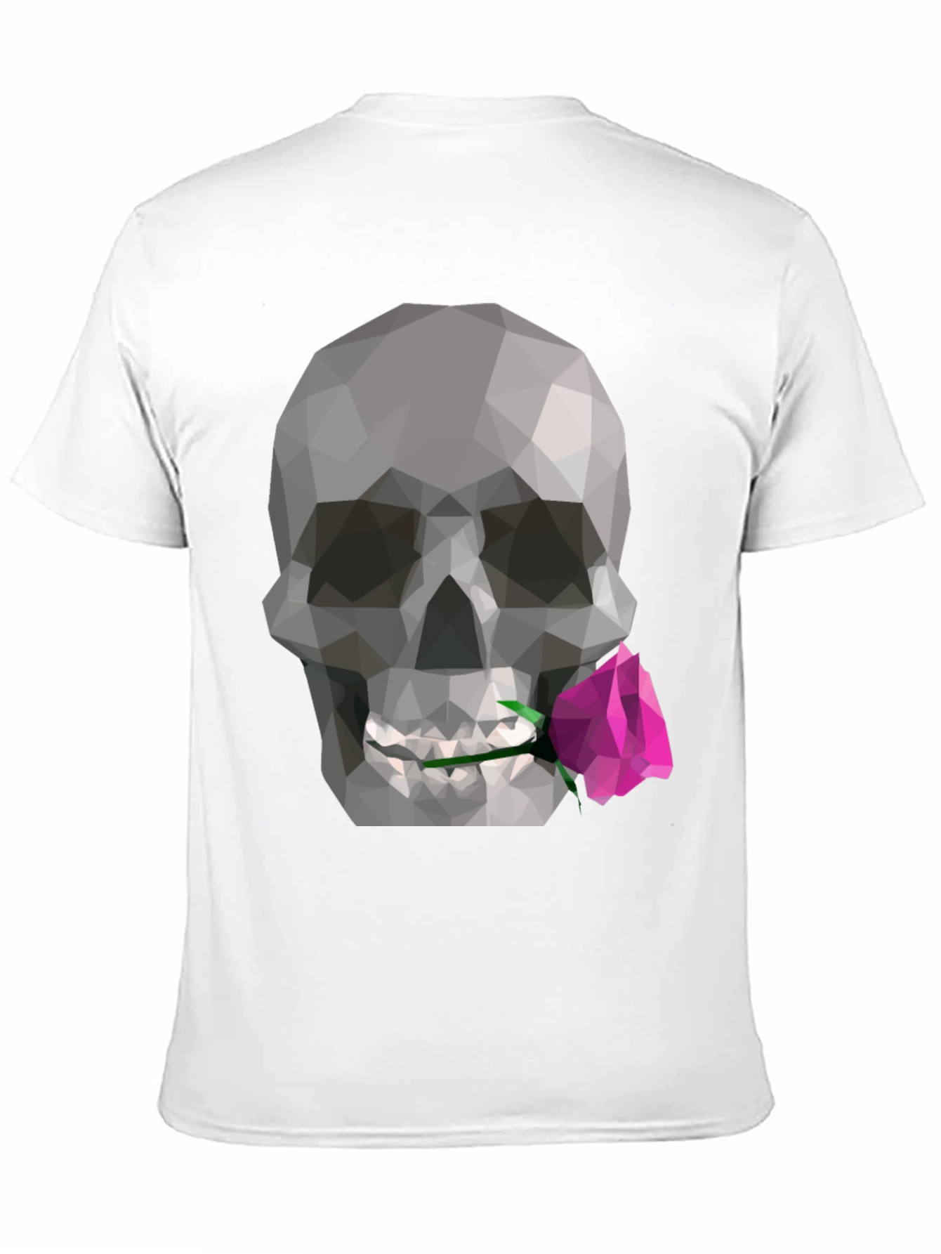 Geometric Skull & Rose Graphic Tee - Modern Design