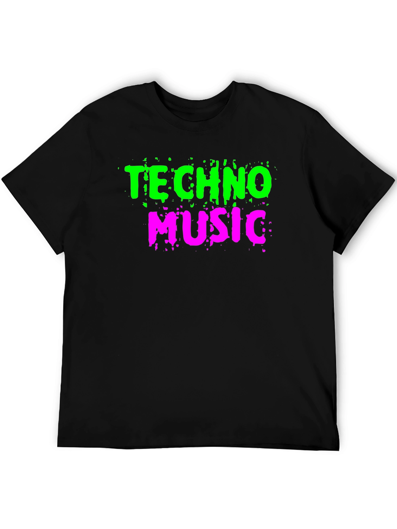 Techno Music Graphic Tee - Black Cotton T-Shirt