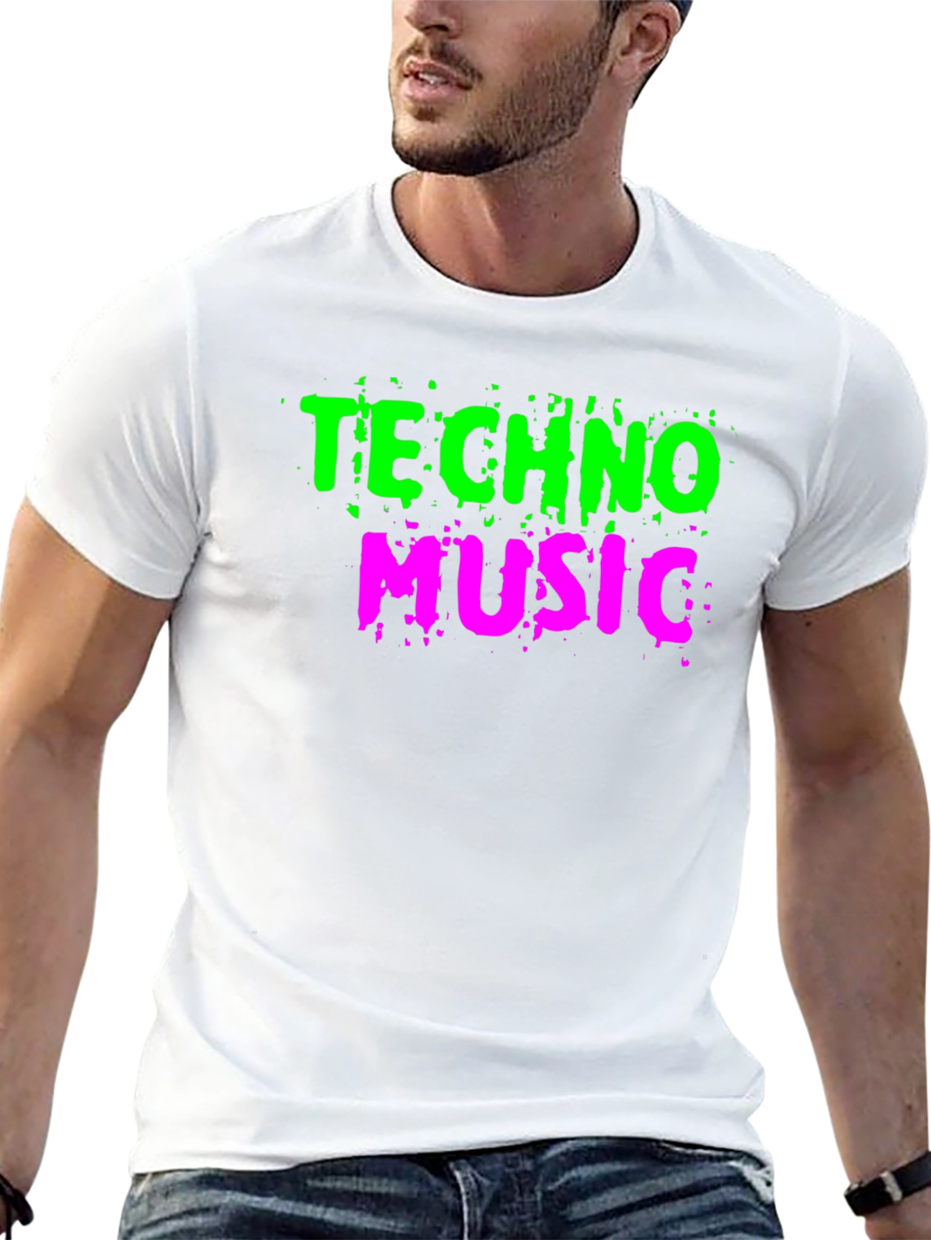 Techno Music Graphic Tee - Black Cotton T-Shirt