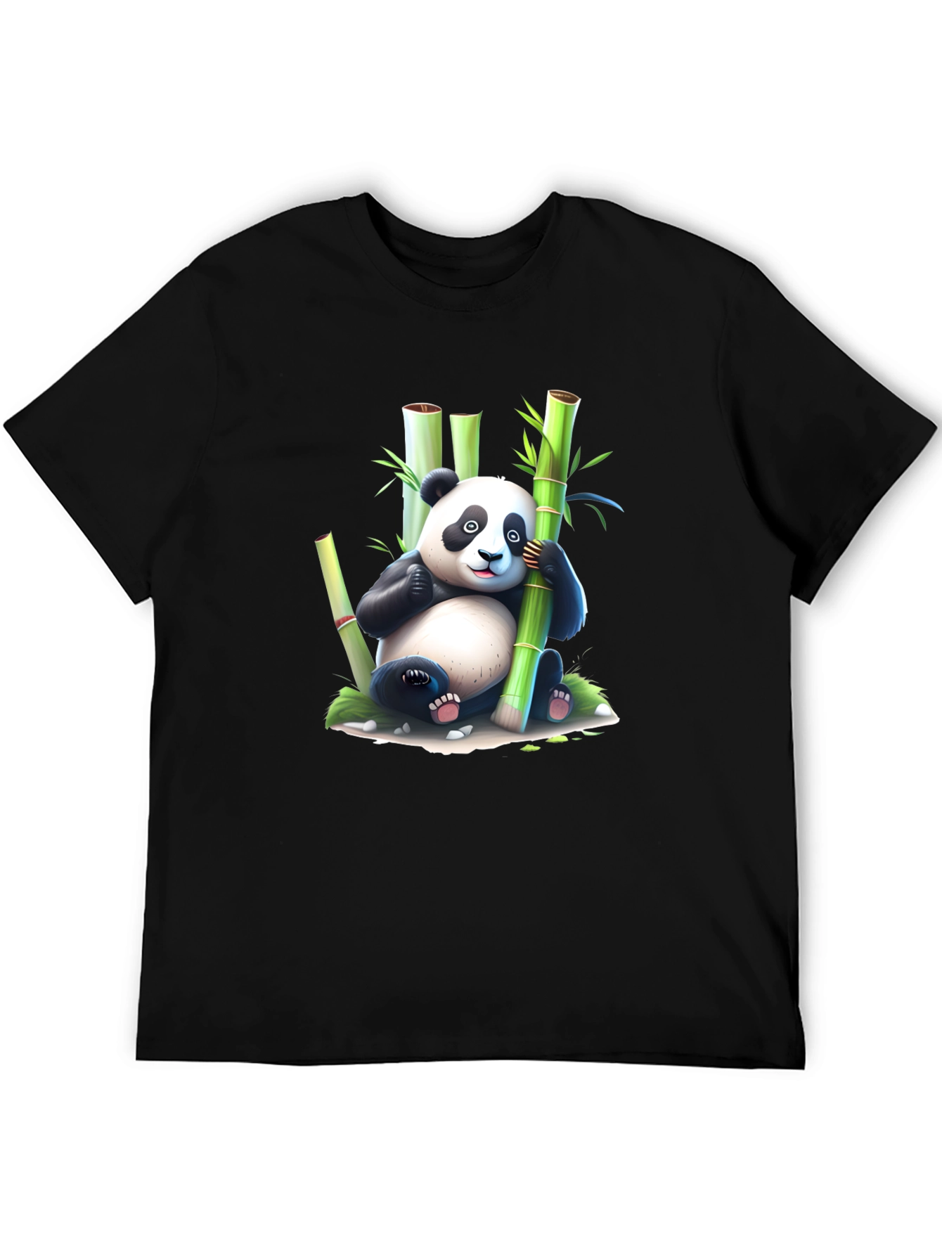 Cute Panda & Bamboo Graphic T-Shirt