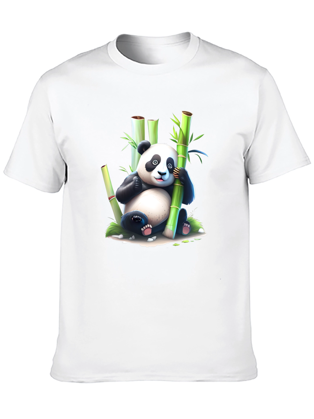 Cute Panda & Bamboo Graphic T-Shirt