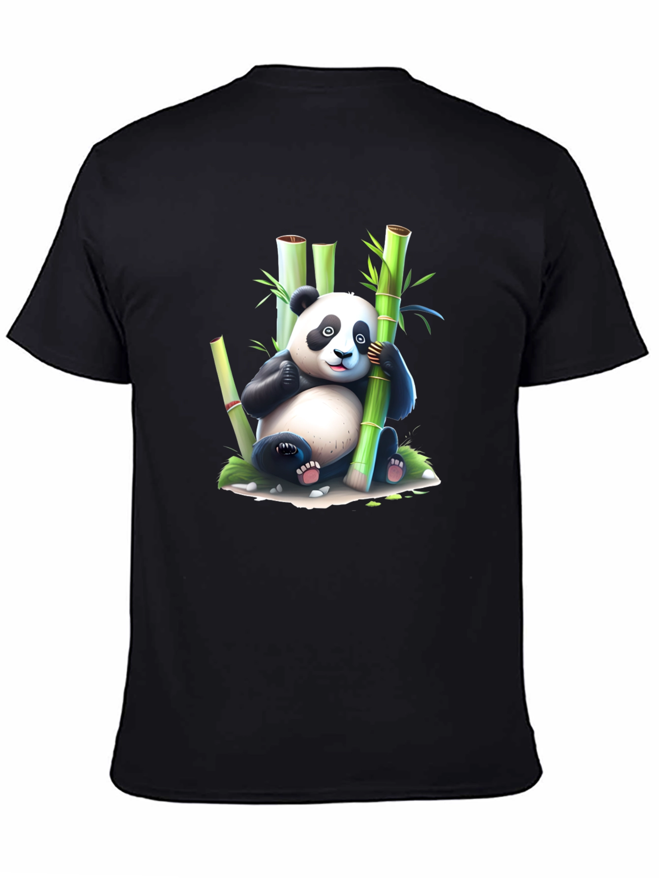 Cute Panda & Bamboo Graphic T-Shirt