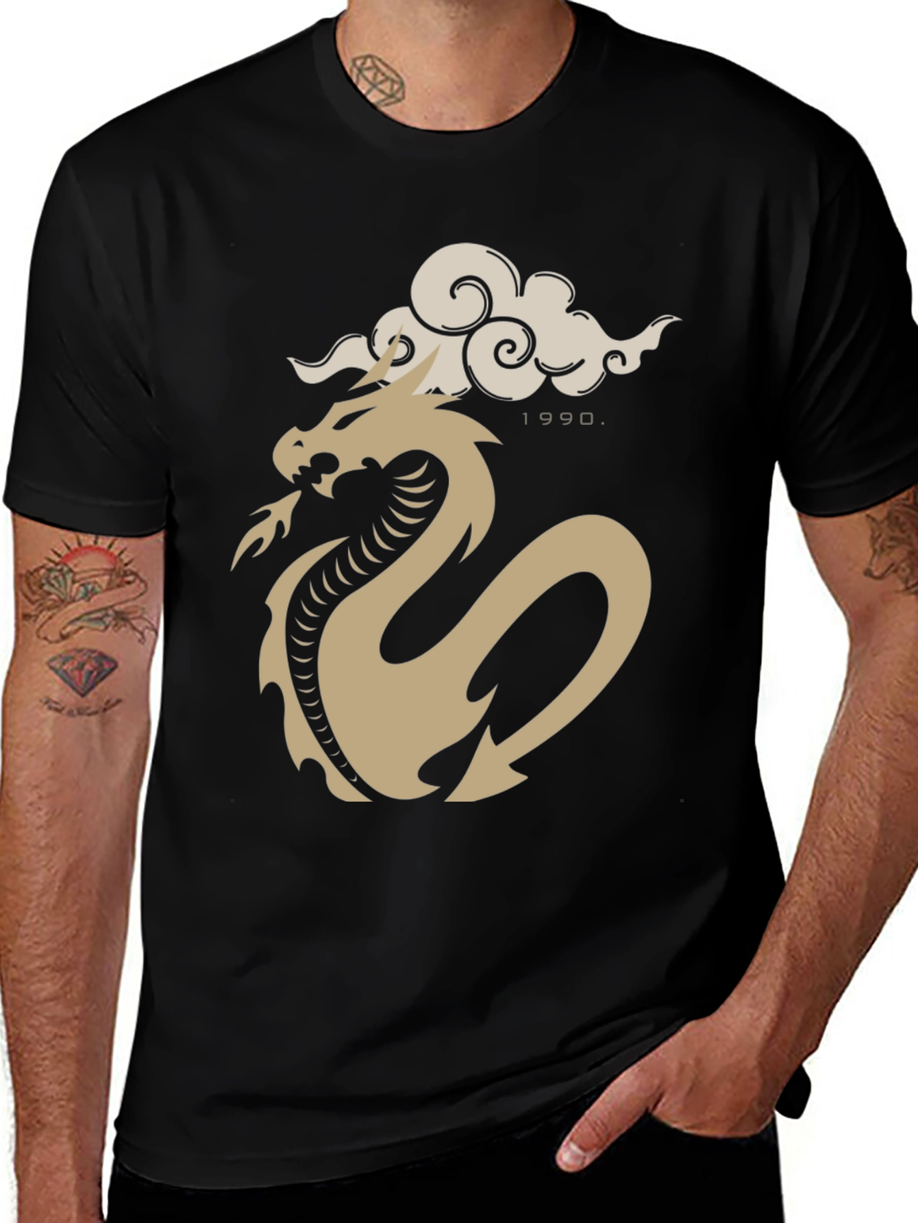 Dragon Cloud Graphic Tee - Black