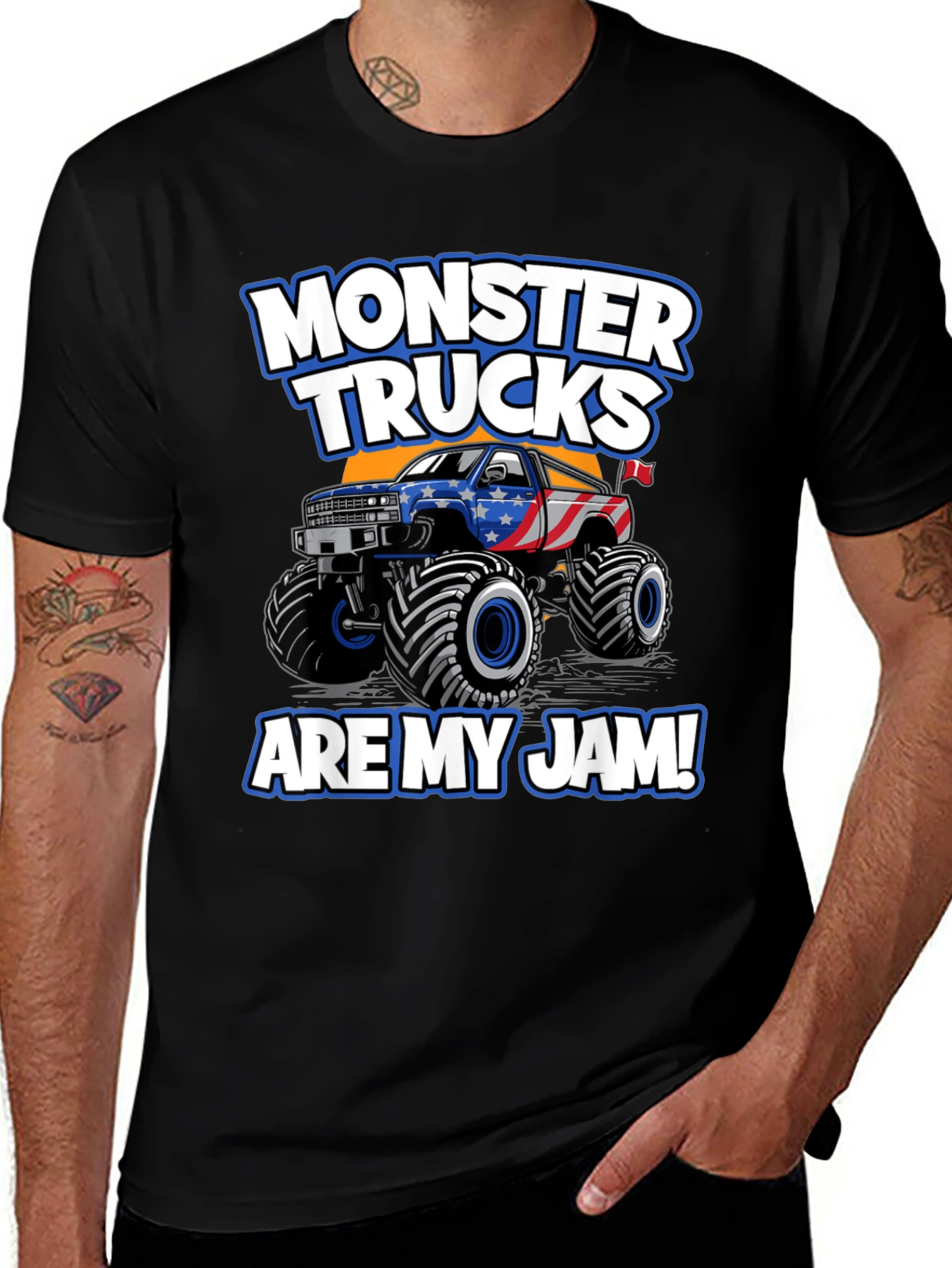 Monster Trucks Are My Jam Black T-Shirt