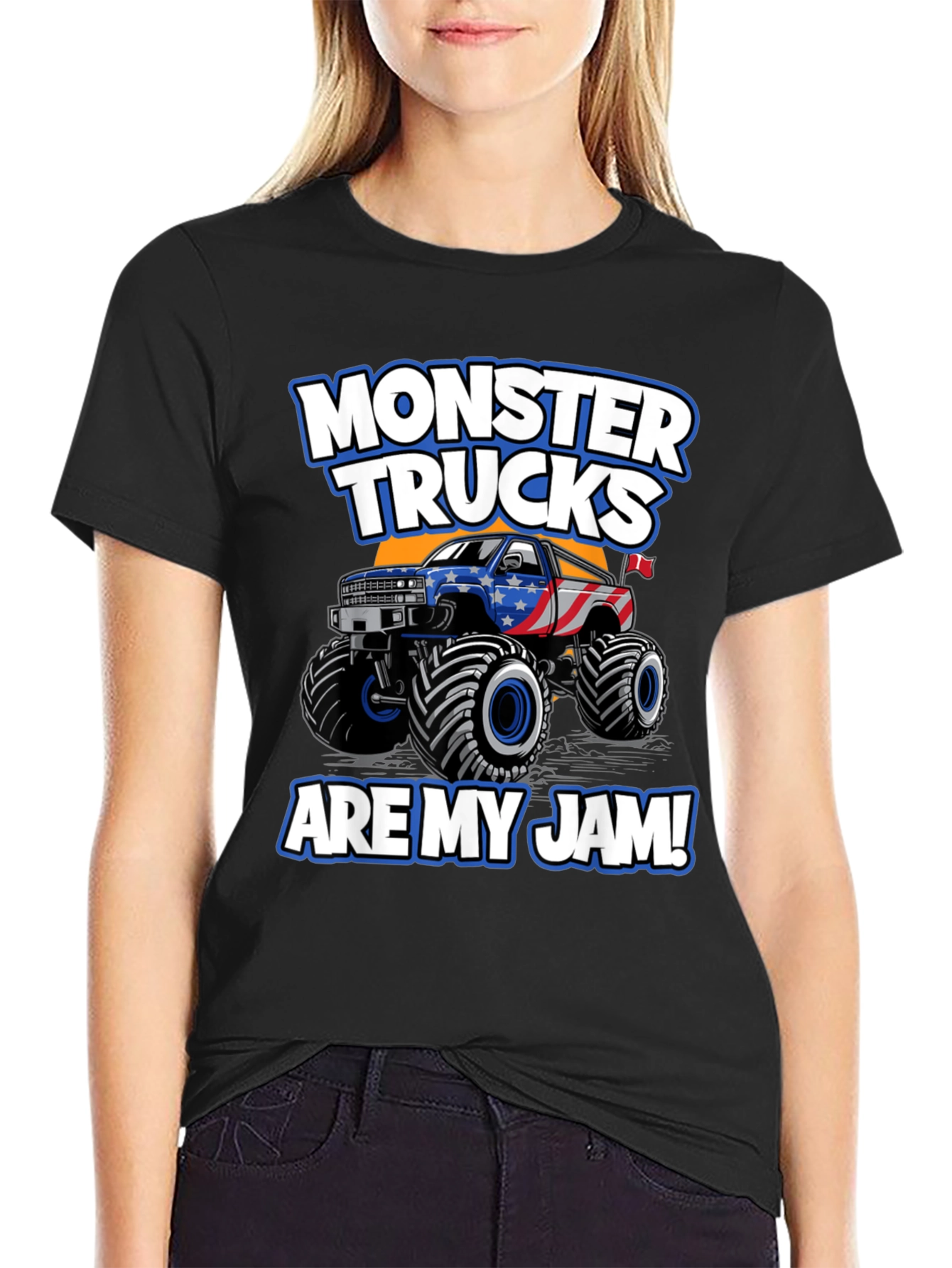 Monster Trucks Are My Jam Black T-Shirt