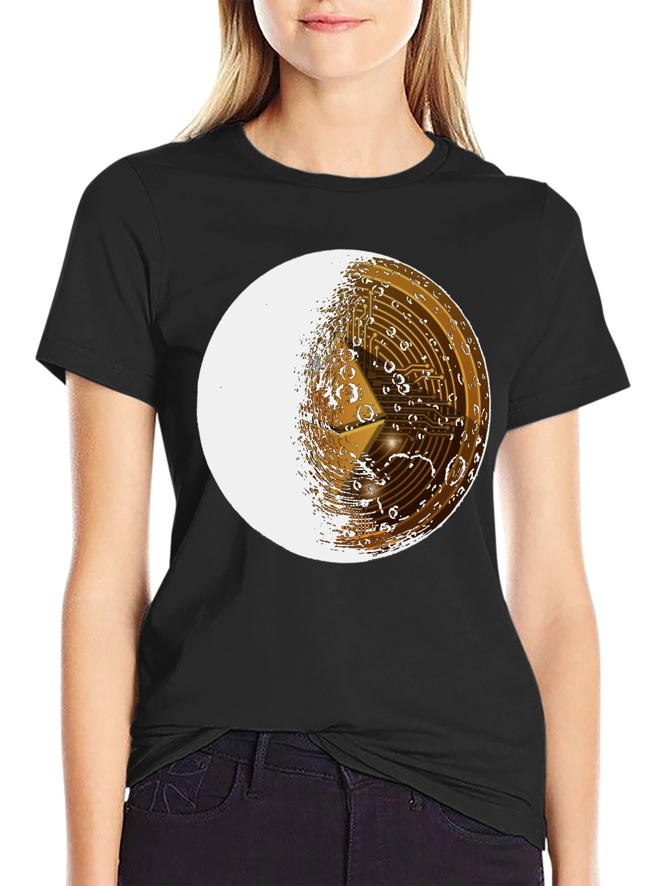 Ethereum Moon Graphic T-Shirt - Crypto Fan Apparel