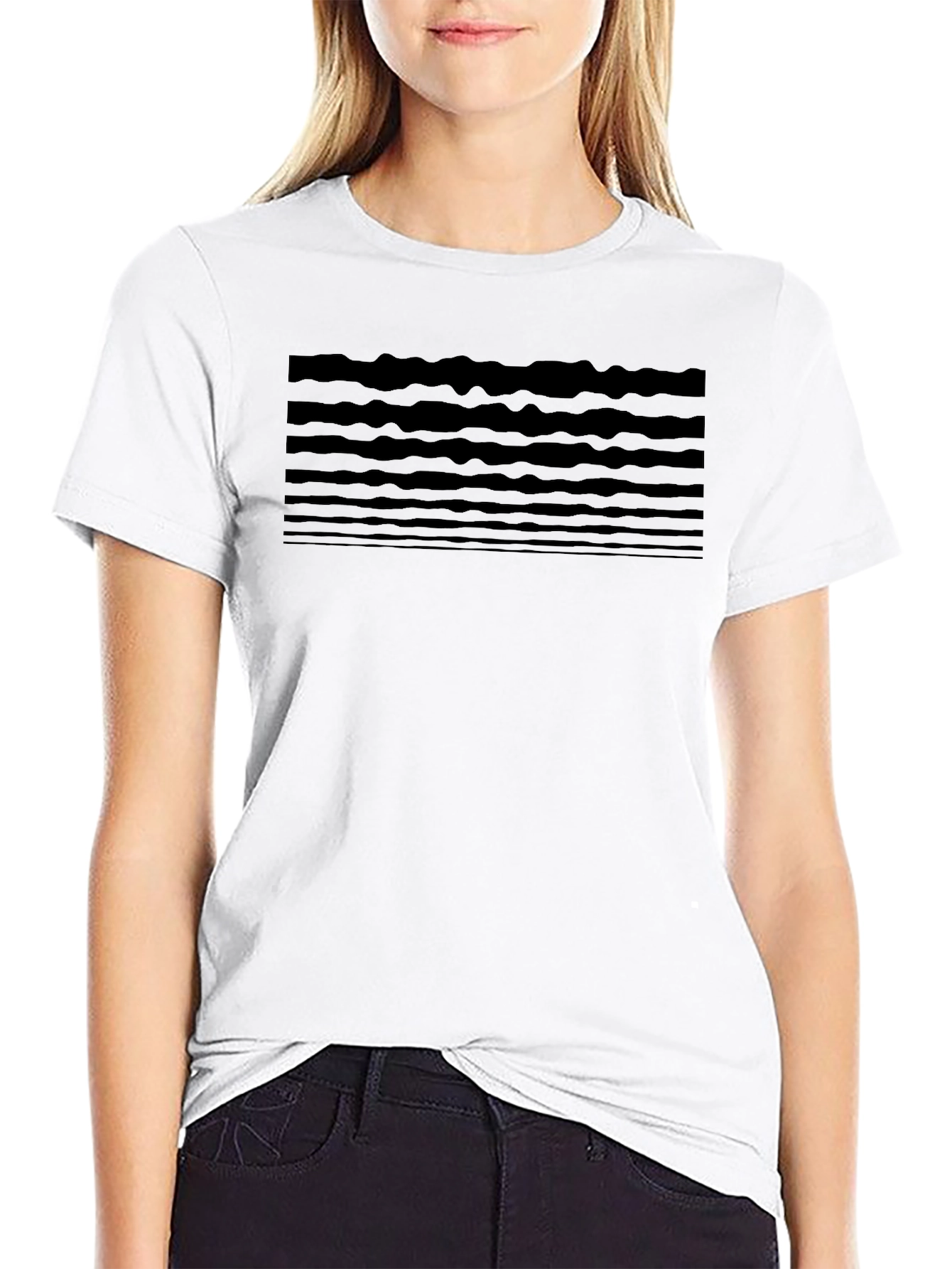 Mens Graphic Tee - Abstract Stripe Design