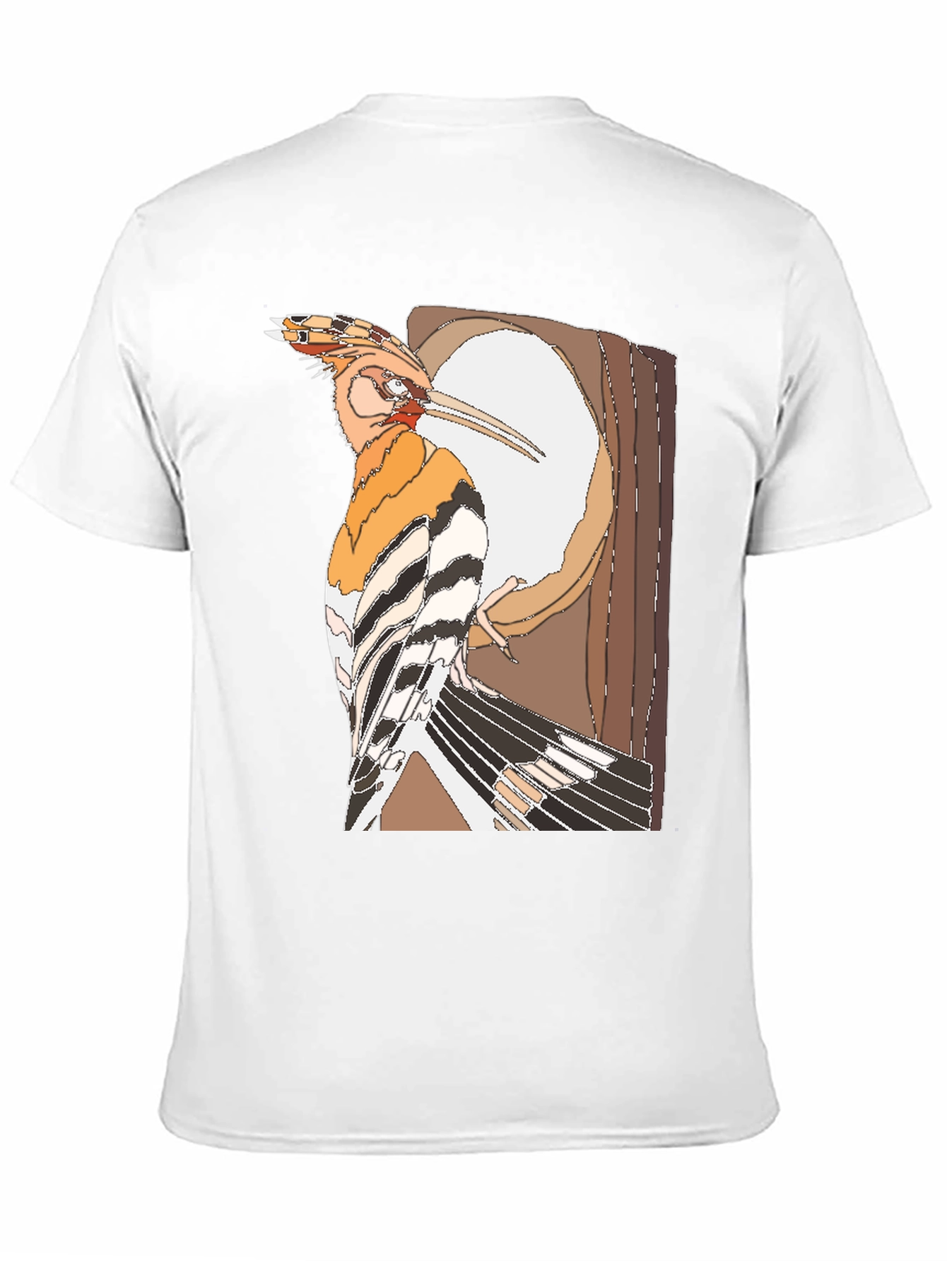 Hoopoe Bird Graphic Print Black T-Shirt