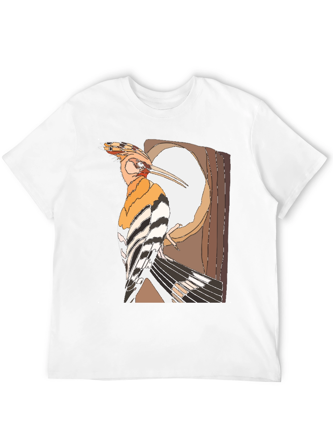 Hoopoe Bird Graphic Print Black T-Shirt