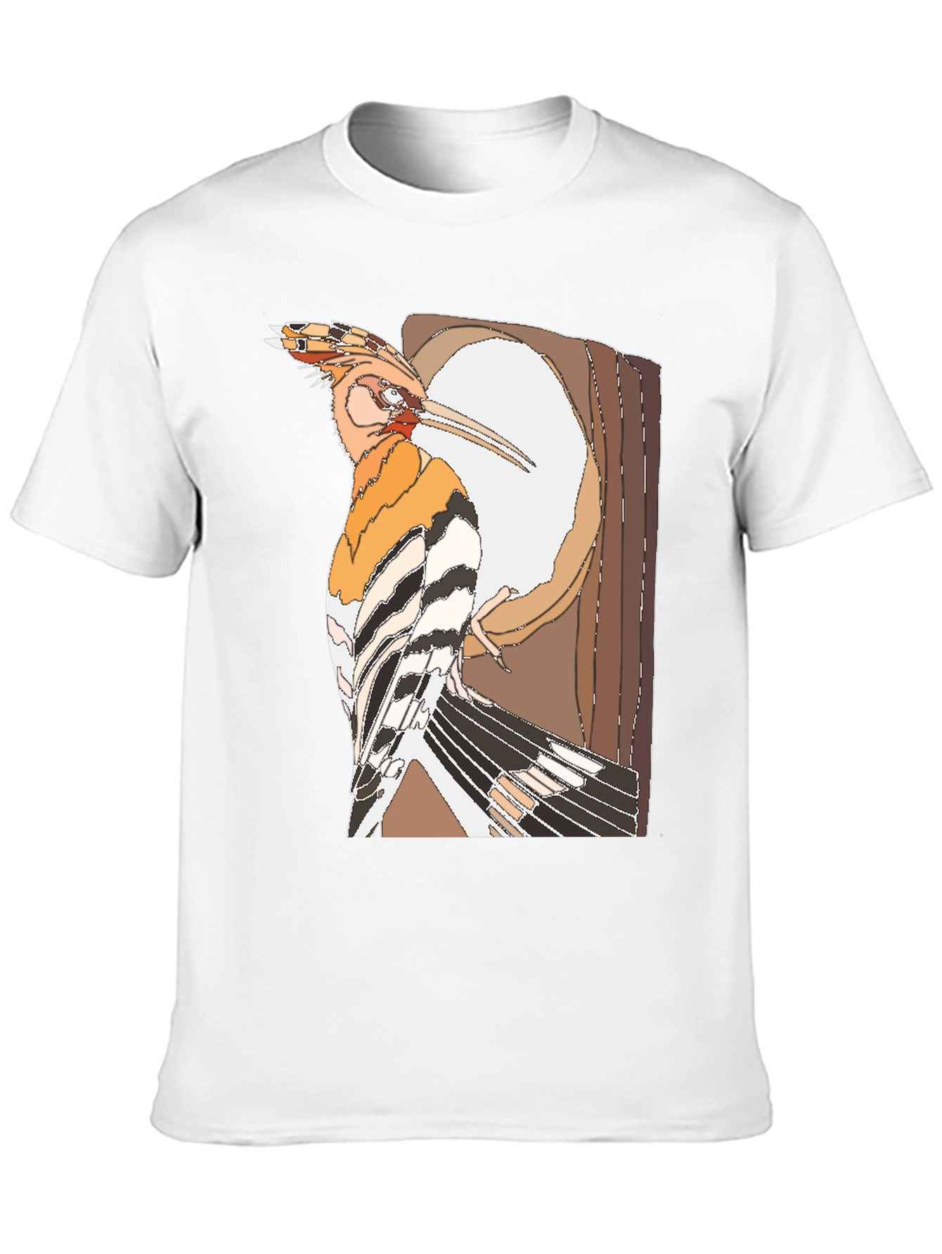 Hoopoe Bird Graphic Print Black T-Shirt