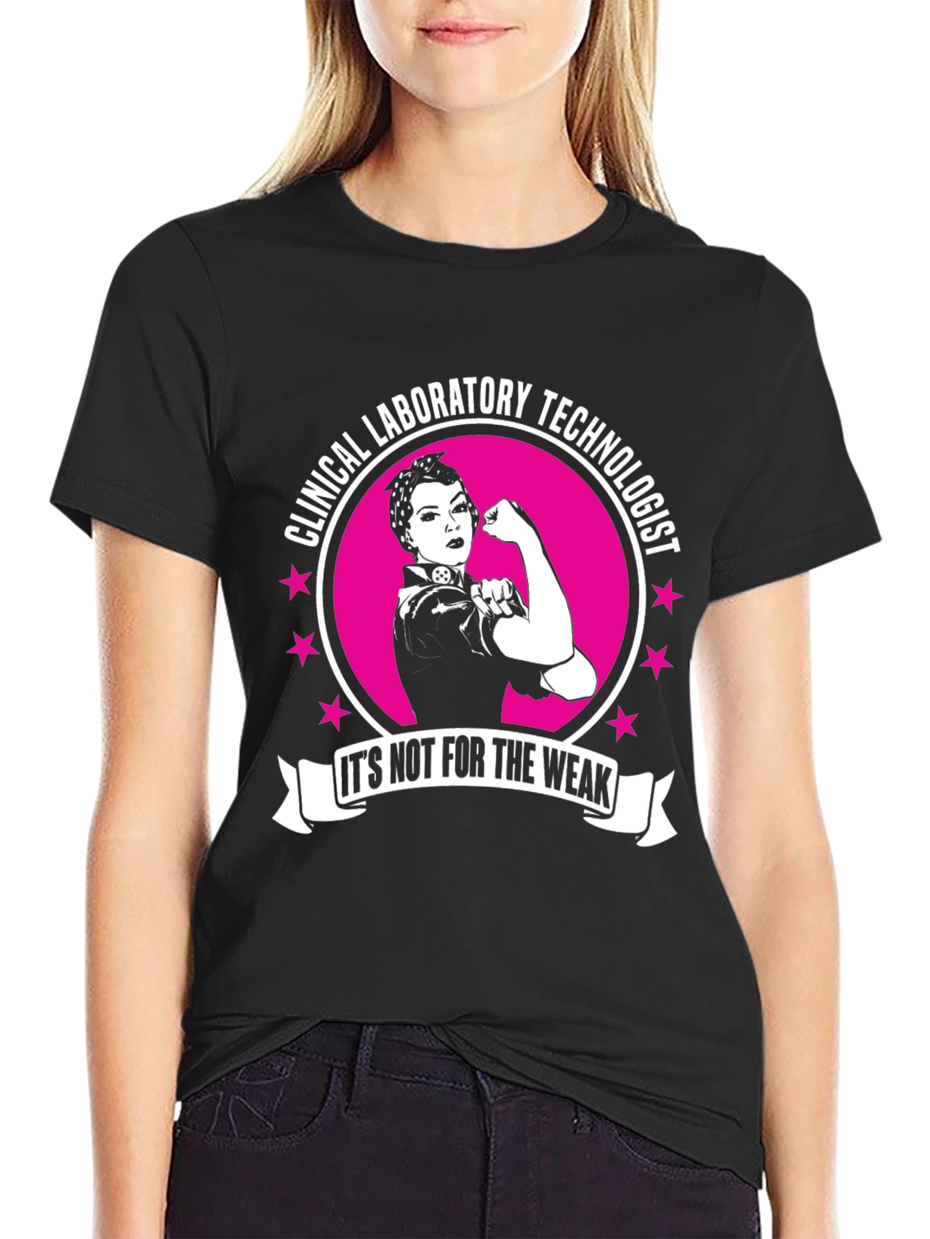 Clinical Lab Tech T-Shirt: Strong Woman Rosie Design