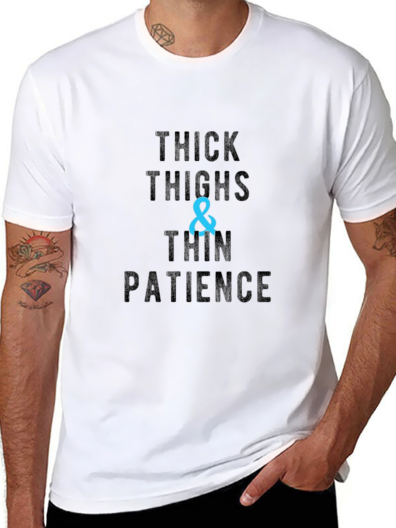 Thick Thighs & Thin Patience Black Graphic T-Shirt