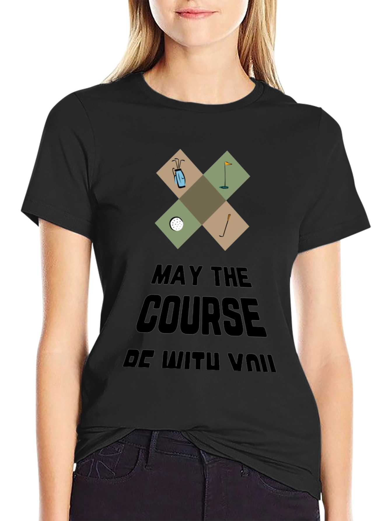 May the Course Be With You Funny Golf T-Shirt