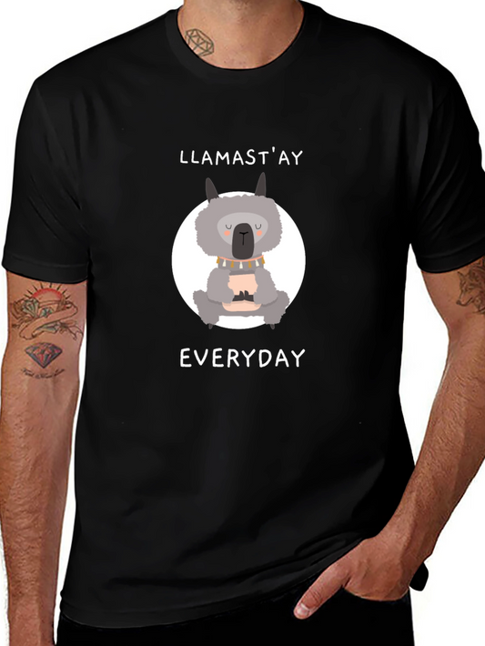 Llamastay Everyday Black Graphic T-Shirt