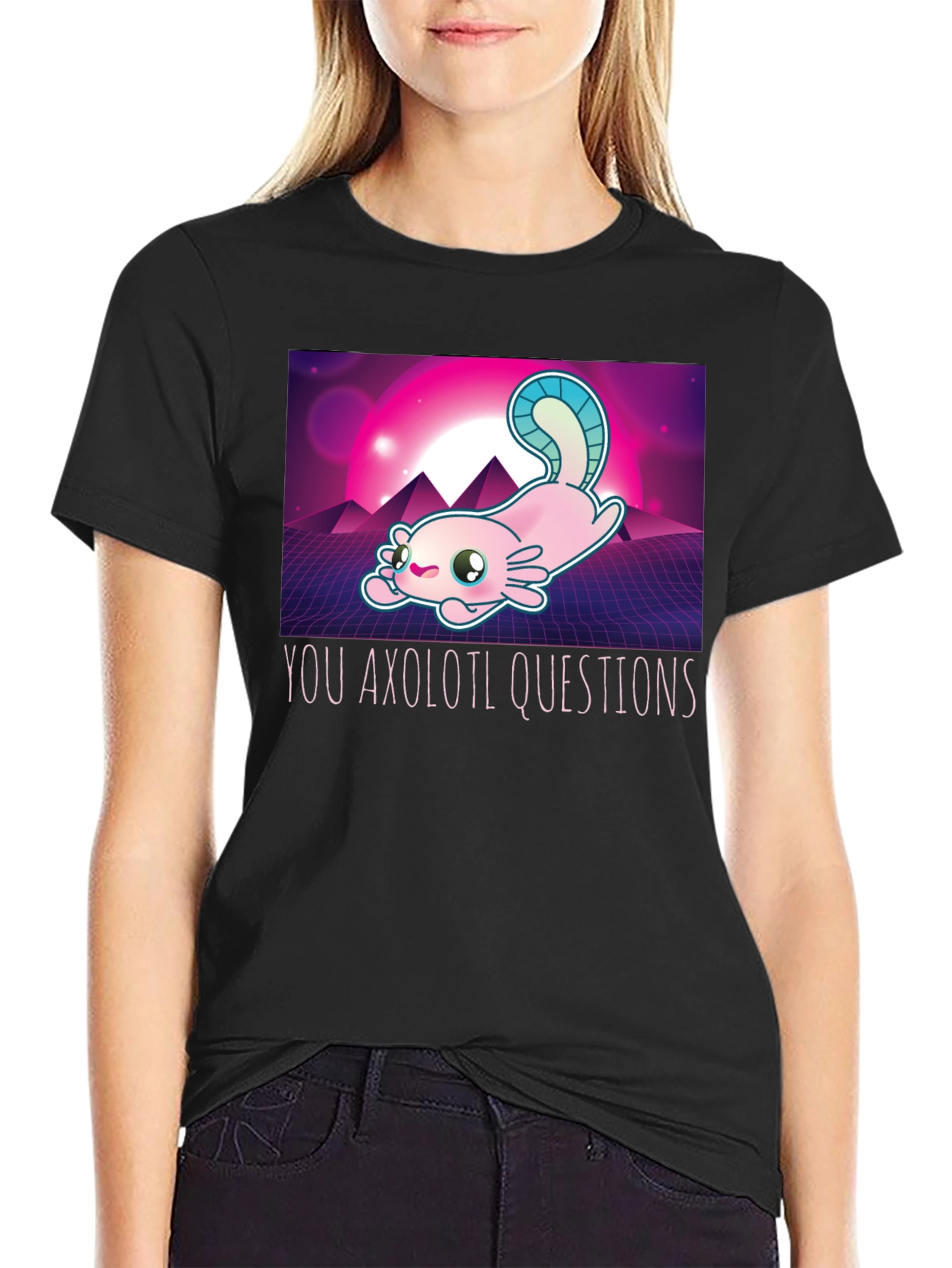 Axolotl Retro Style Graphic T-Shirt