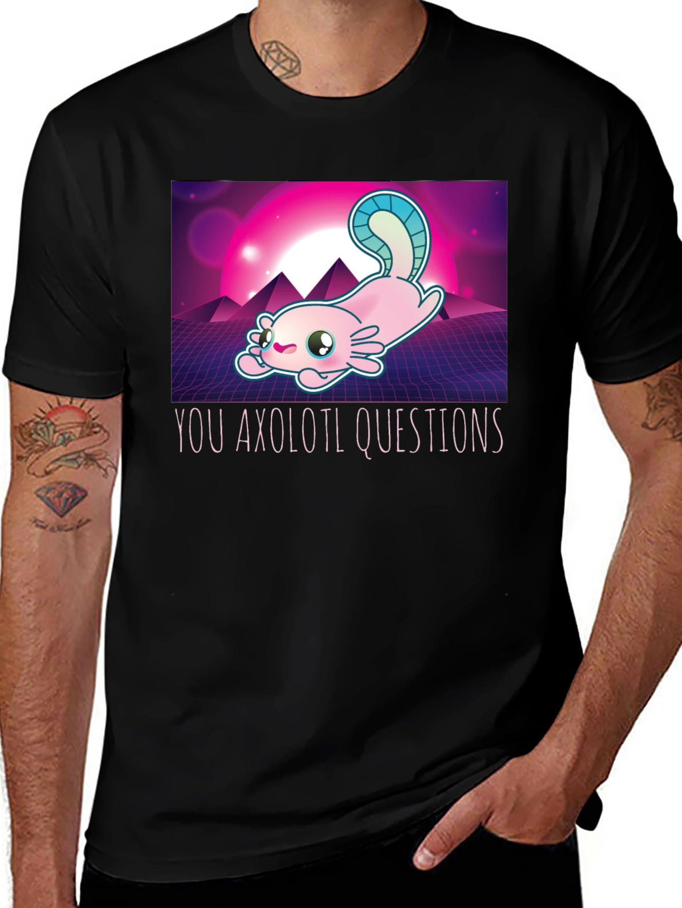 Axolotl Retro Style Graphic T-Shirt