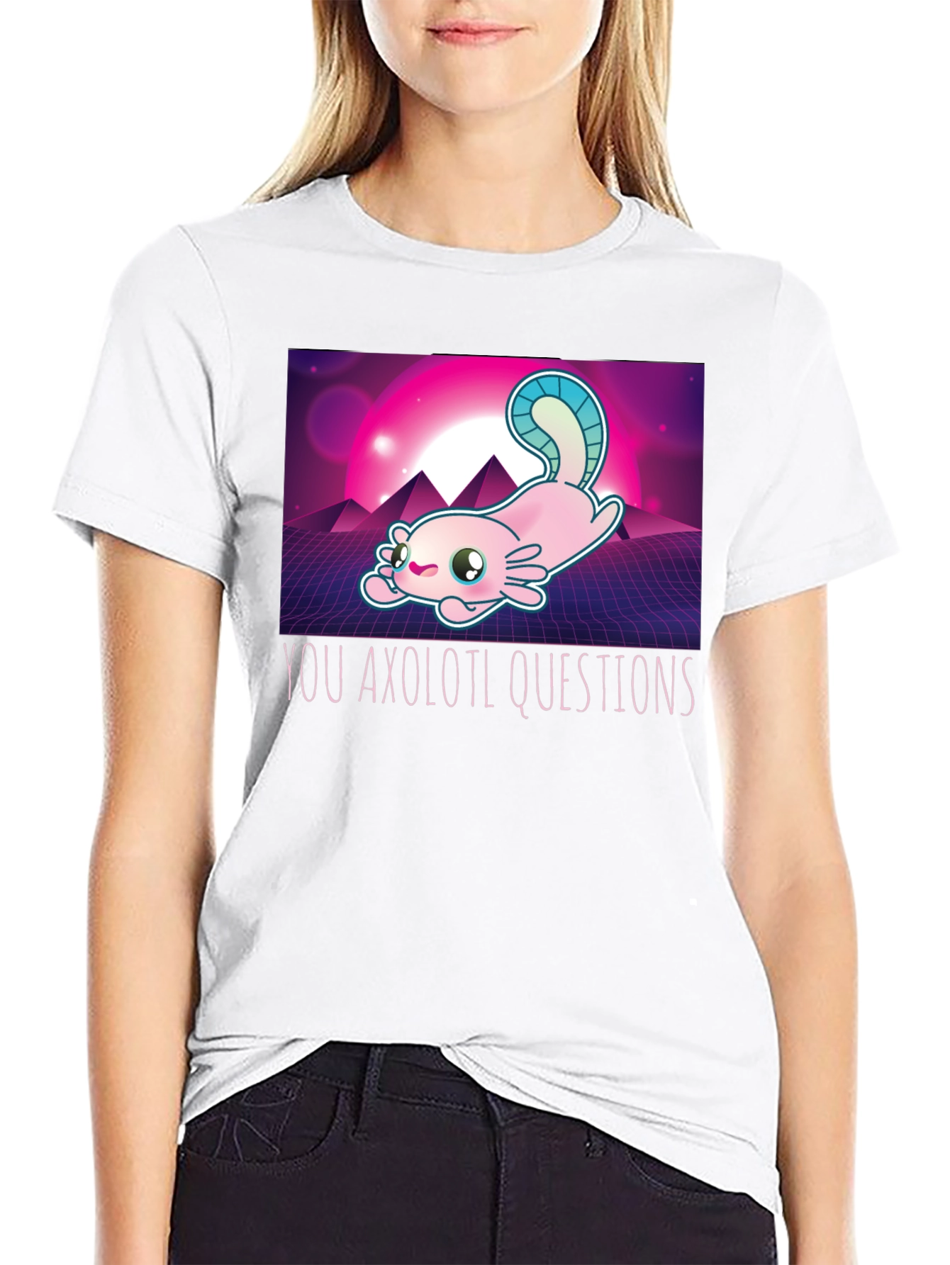 Axolotl Retro Style Graphic T-Shirt