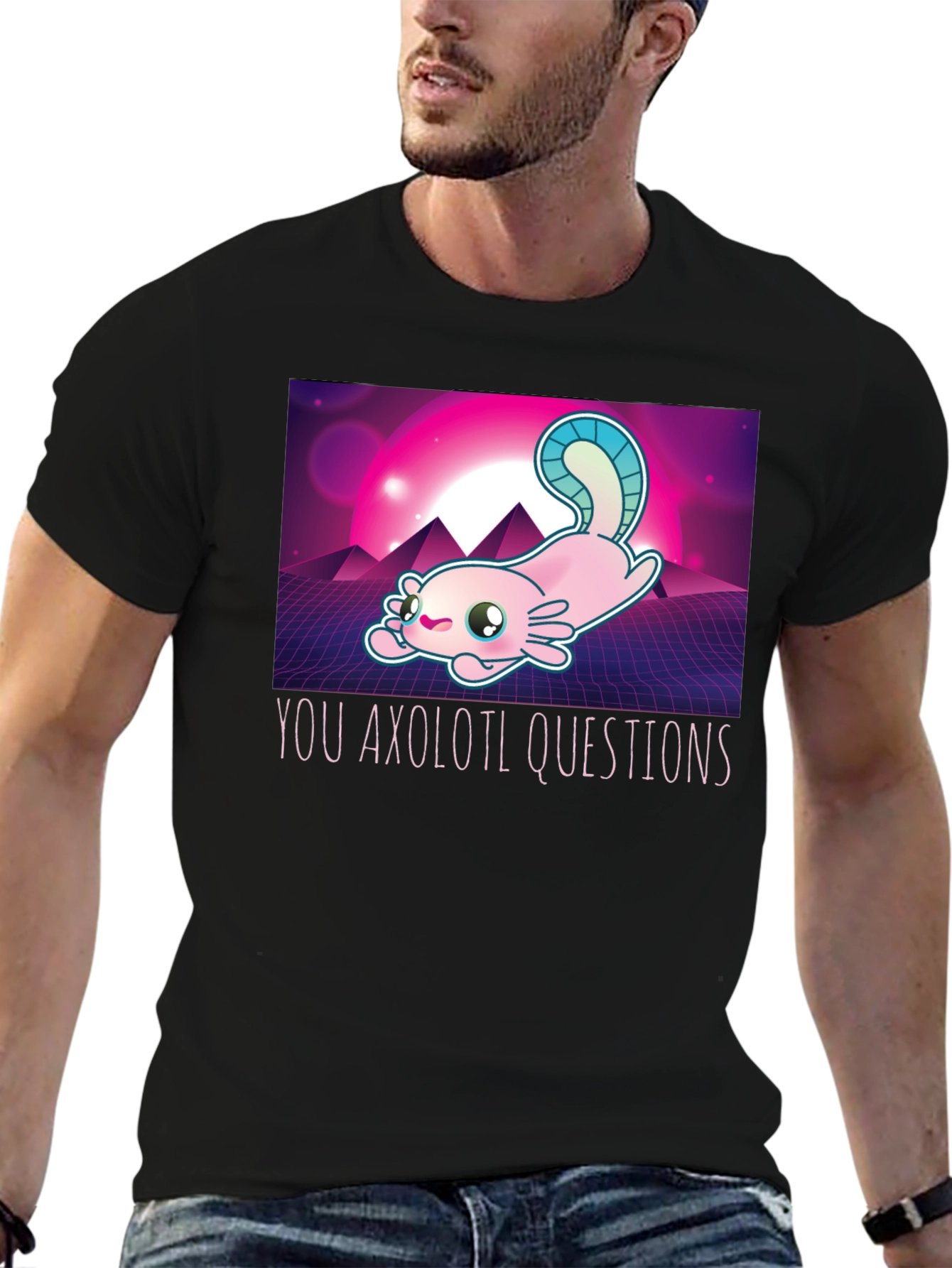 Axolotl Retro Style Graphic T-Shirt