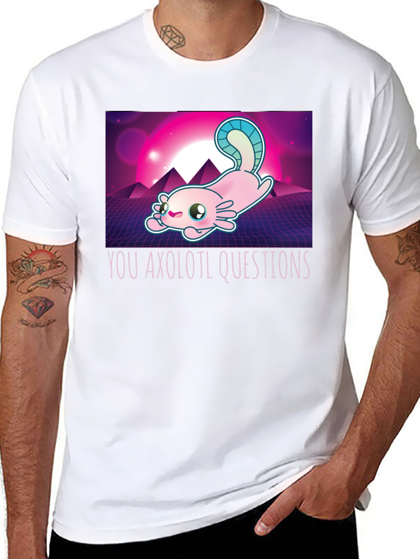 Axolotl Retro Style Graphic T-Shirt
