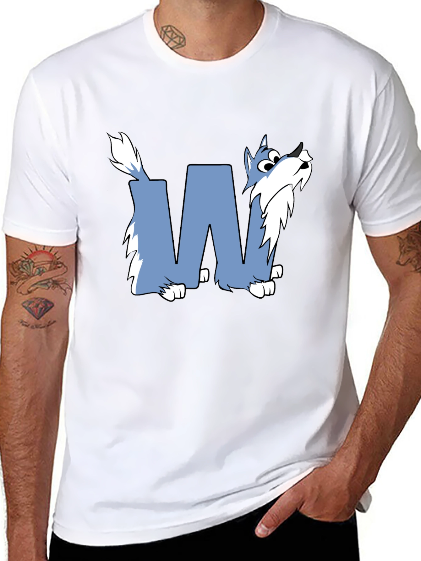 Wolf-Themed Graphic Tee - Stylish Black Cotton Shirt