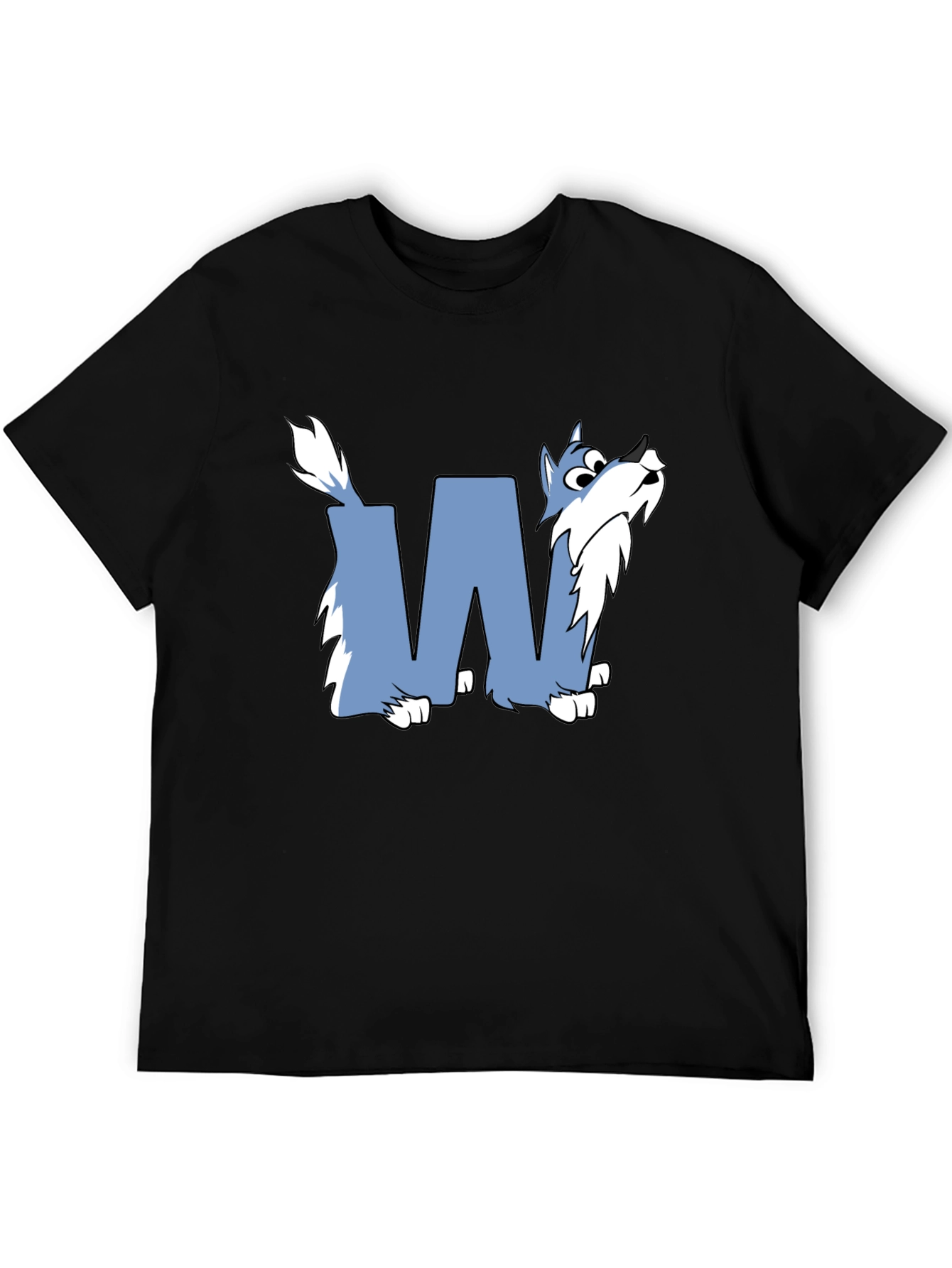 Wolf-Themed Graphic Tee - Stylish Black Cotton Shirt