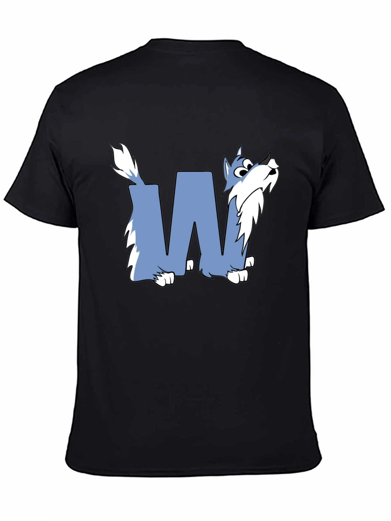 Wolf-Themed Graphic Tee - Stylish Black Cotton Shirt
