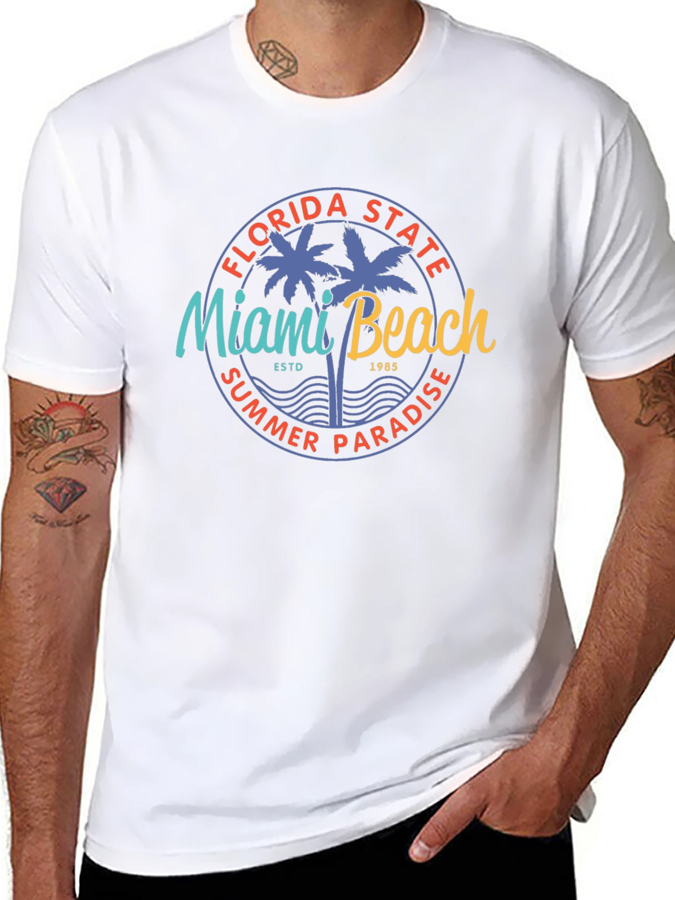Miami Beach Florida T-Shirt Palm Trees