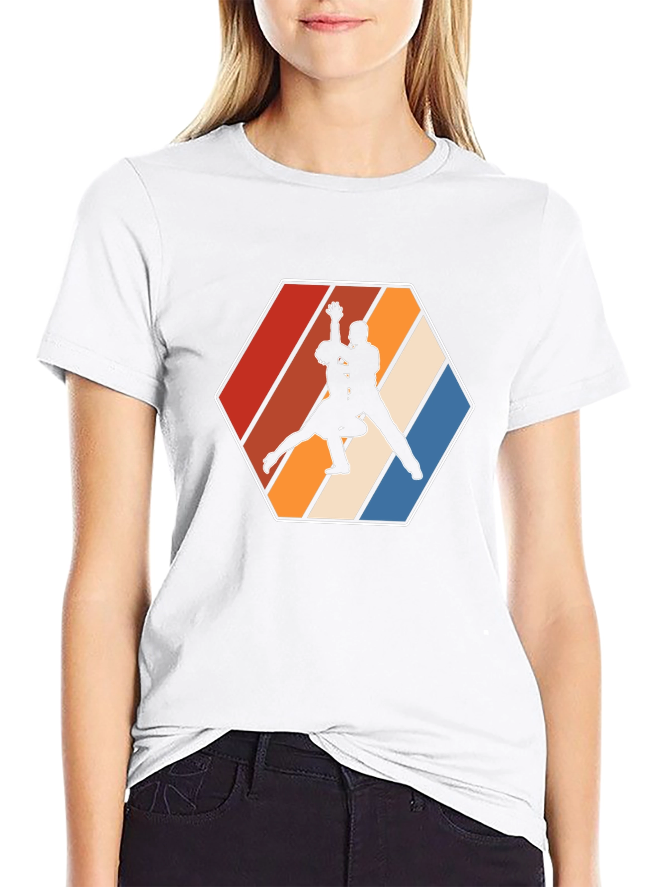 Retro Dancing Duo T-Shirt - Stylish Graphic Tee
